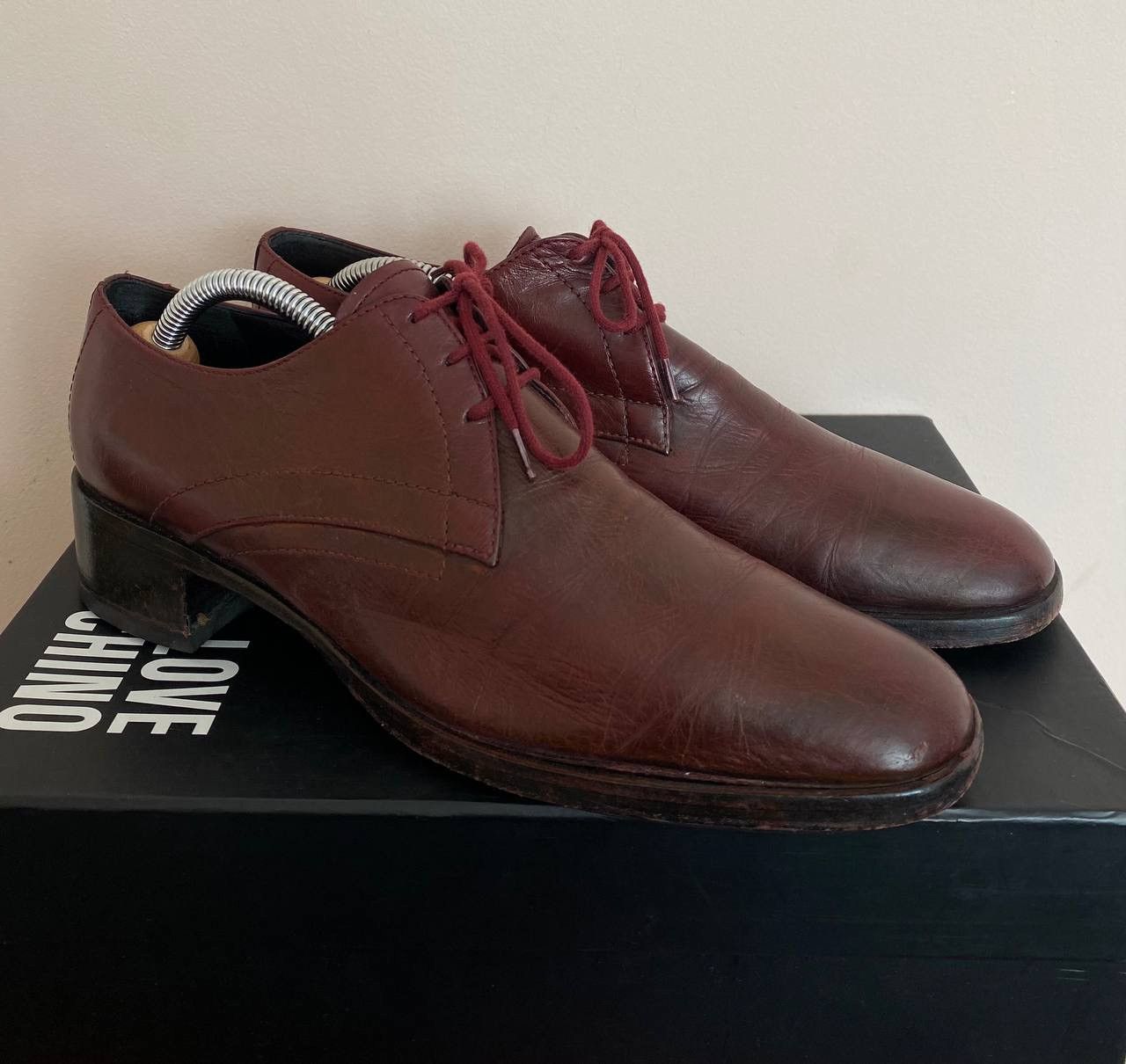 Jil Sander Burgundy Leather Derby Shoes