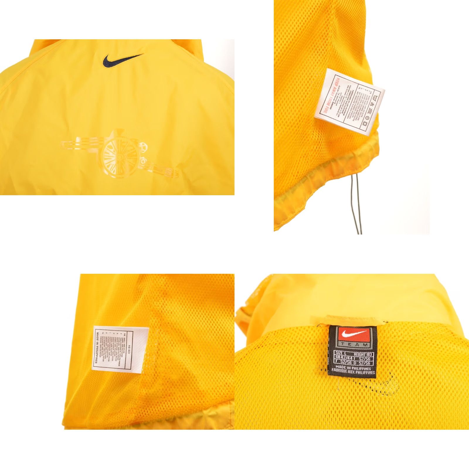 Nike Nike Team Arsenal 1999/2000 Hooded Yellow Rain Jacket L Mens Jacket Windbreaker Color: Yellow Size US L / EU 52-54 / 3 - 8 Thumbnail