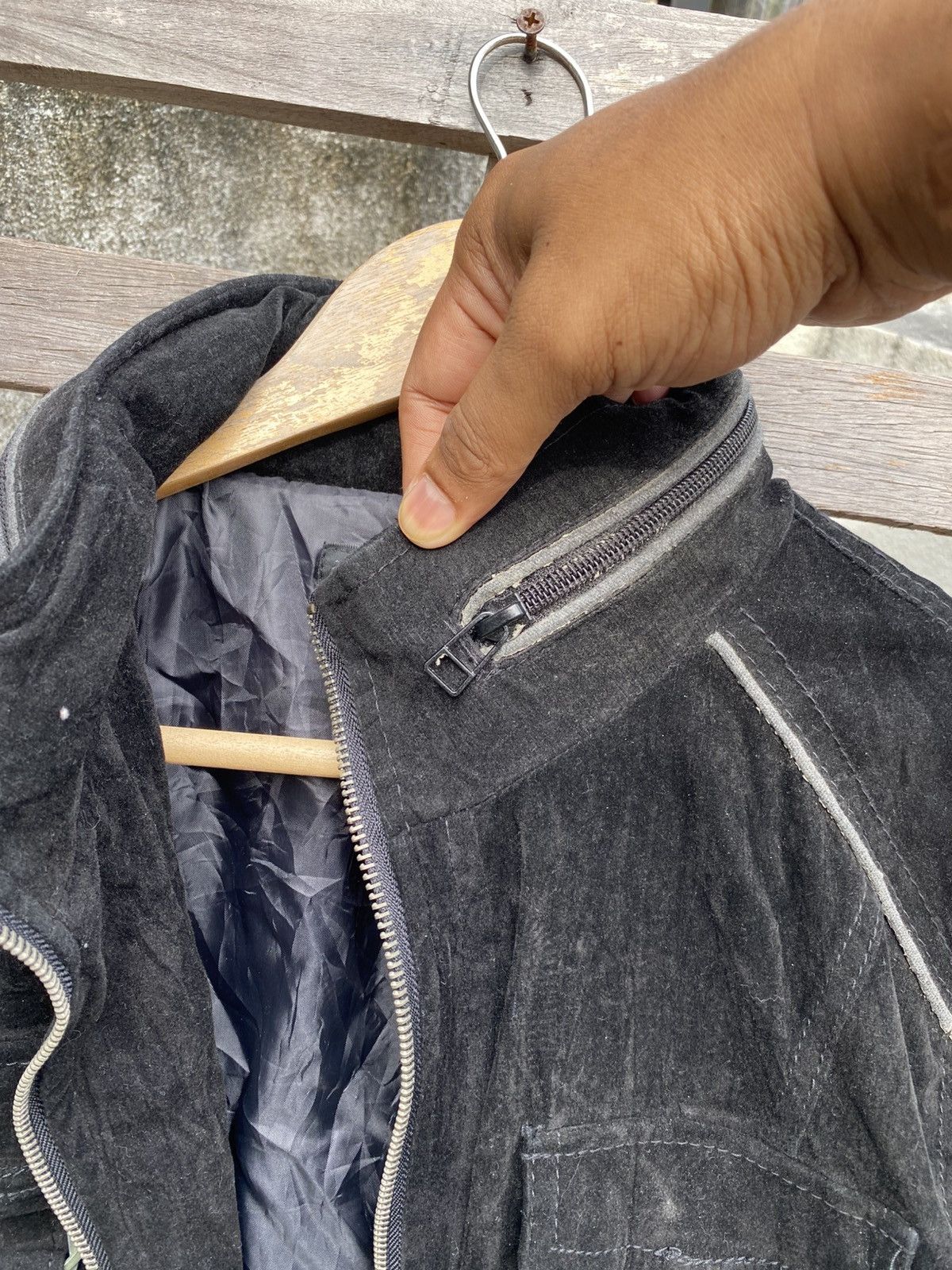 In The Attic In The Attic Velvet Black Utility Zip Jacket - Punk Style Size US M / EU 48-50 / 2 - 8 Thumbnail