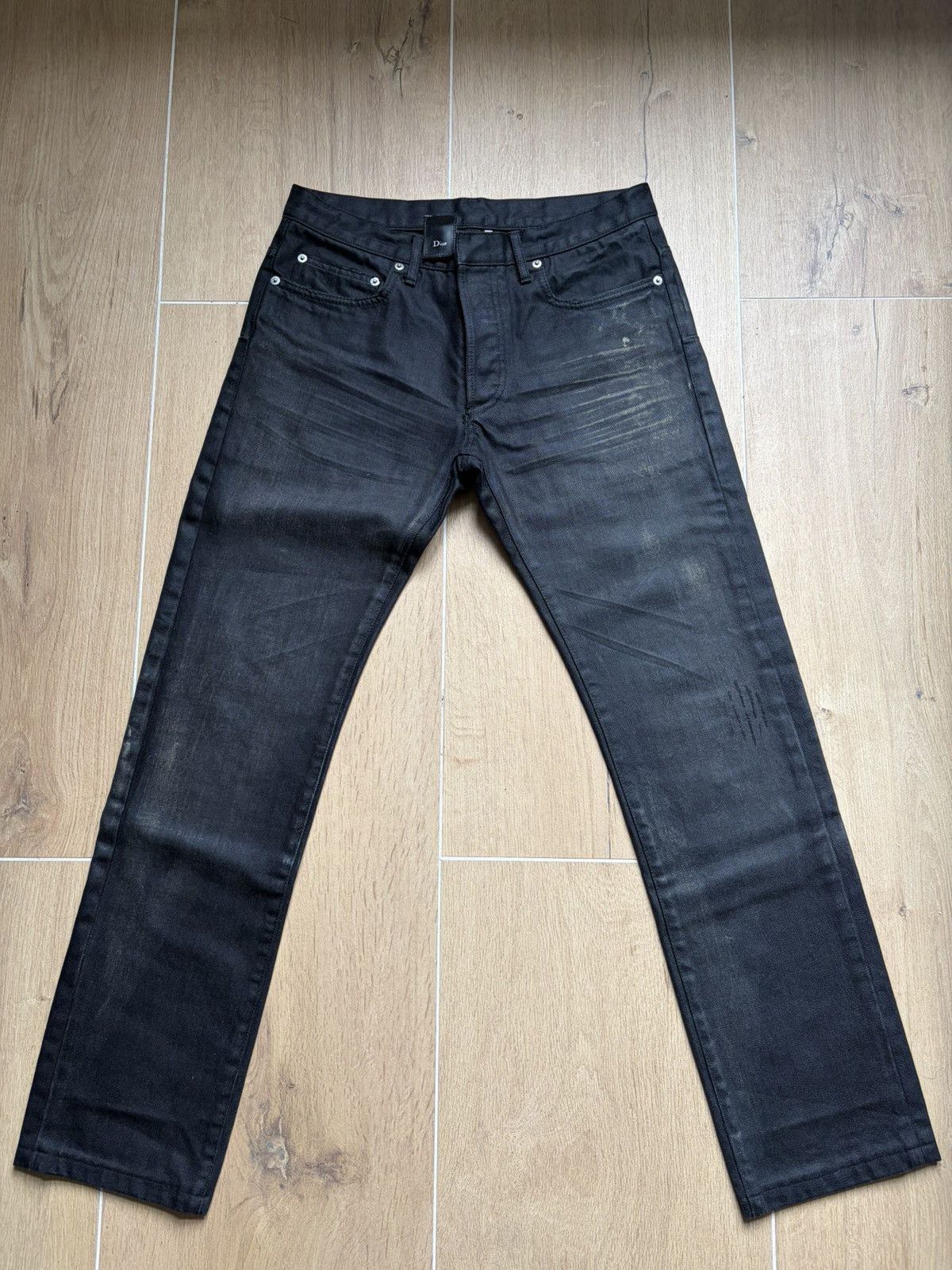 Dior SS09 Dior Homme Gold Waxed Radioactive Denim Jeans | Grailed