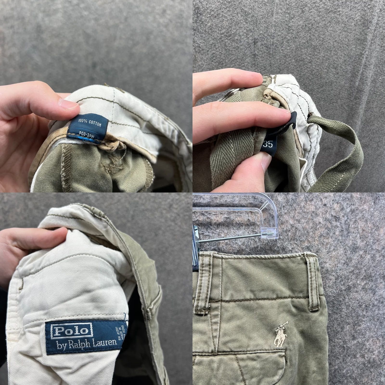 Polo Ralph Lauren VINTAGE Polo Ralph Lauren Shorts Mens 35 Green Olive Chino Flat Woven Cotton Size US S / EU 44-46 / 1 - 8 Thumbnail