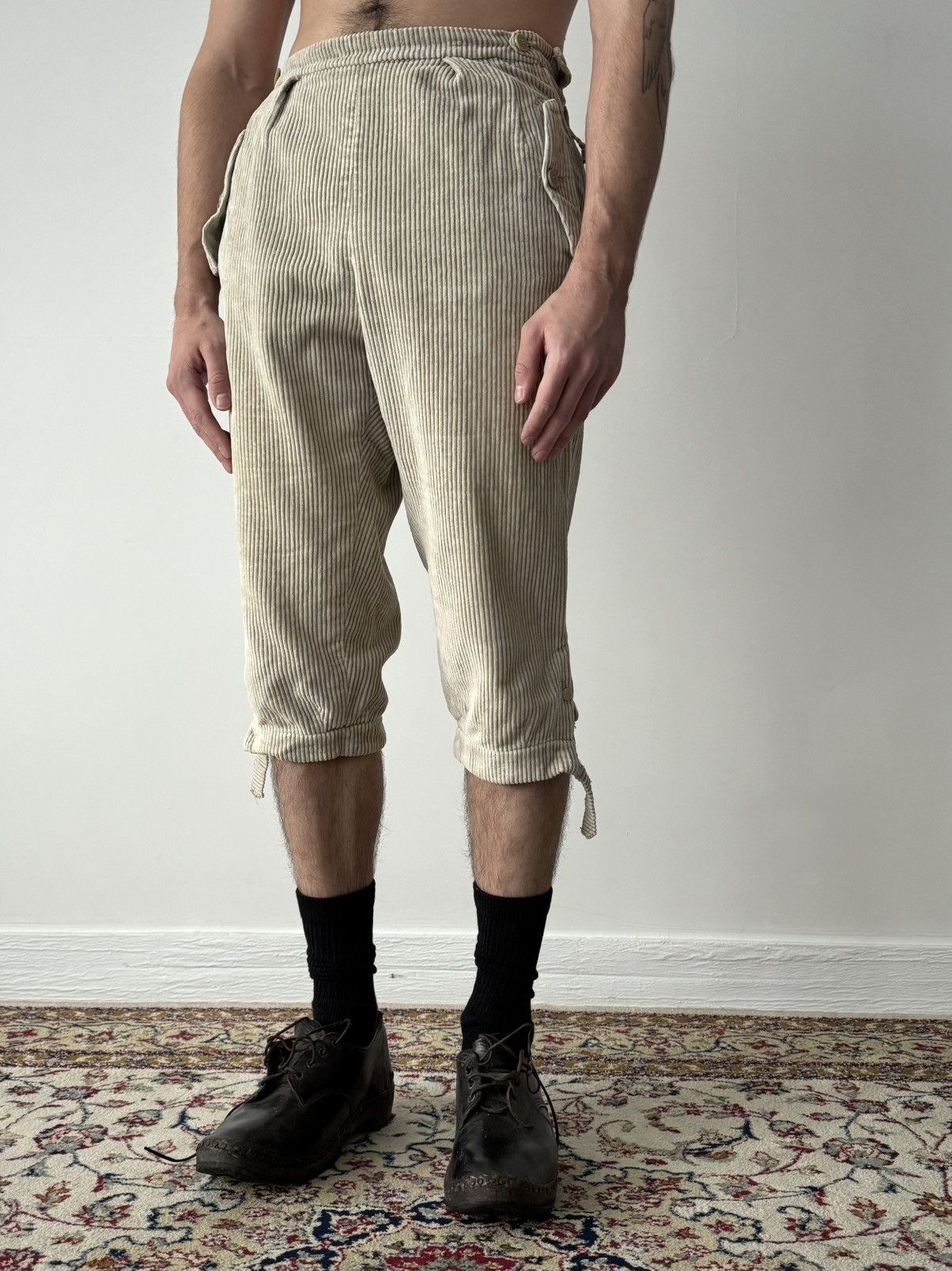 Vintage 1950s Vintage German Hunting Plus Fours Corduroy Trousers Size US 29 - 2 Thumbnail