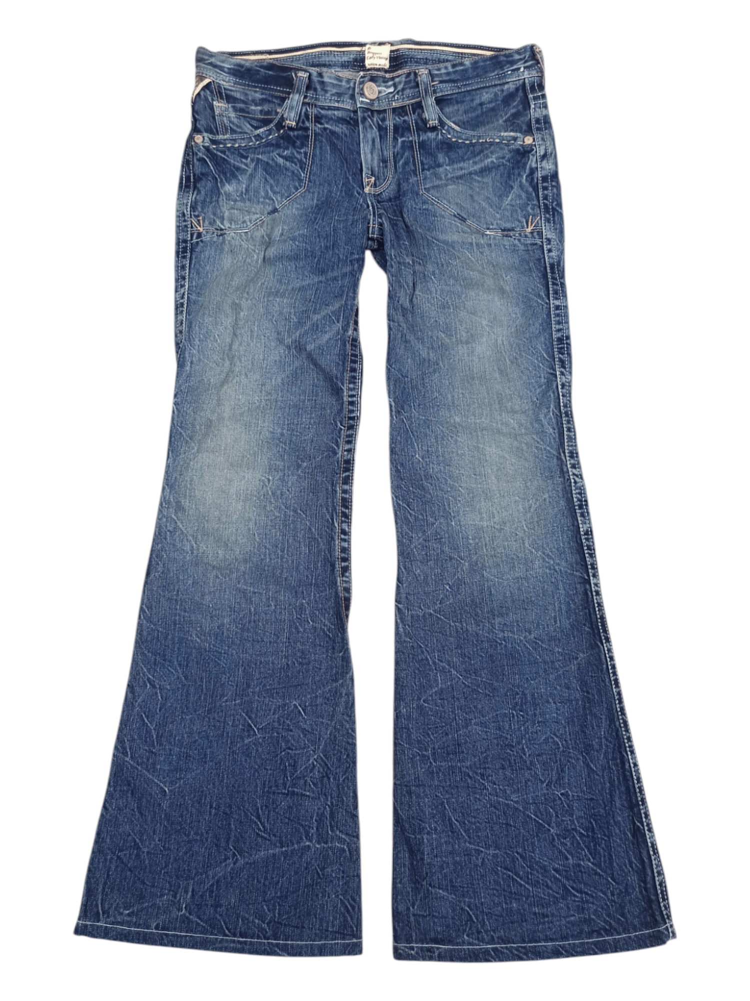 Japanese Brand Vintage Brappers Union Made Low Rise Flare Jeans Size 27" / US 4 / IT 40 - 2 Thumbnail