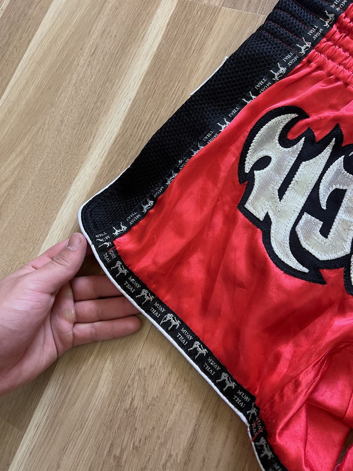 Vintage Muay Thai vintage boxing kick shorts leone Thailand red Size US 32 / EU 48 - 4 Thumbnail