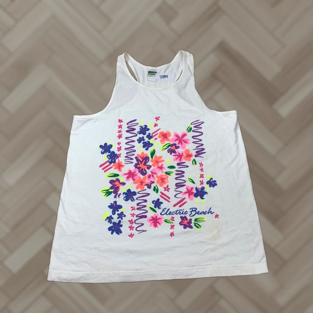 Vintage VINTAGE Electric Beach Tank Top Women Floral White M 80s 90s Beach/Nt? Size M / US 6-8 / IT 42-44 - 1 Thumbnail