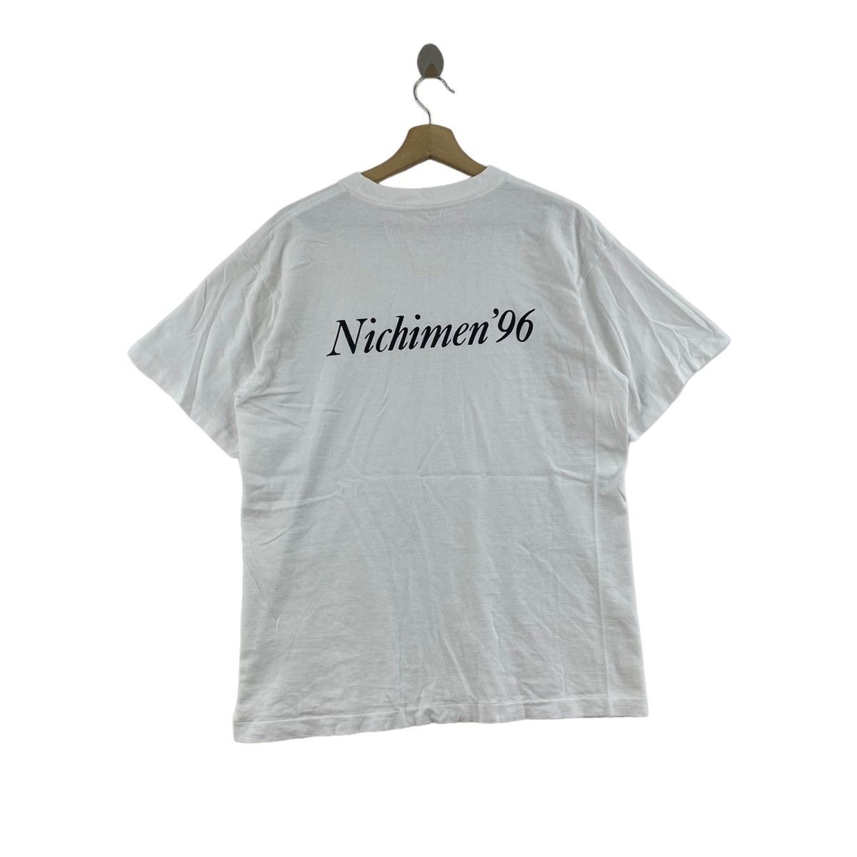 Vintage Vintage 90s NICHIMEN'96 Japan Graphics Plain White Size US L / EU 52-54 / 3 - 1 Thumbnail
