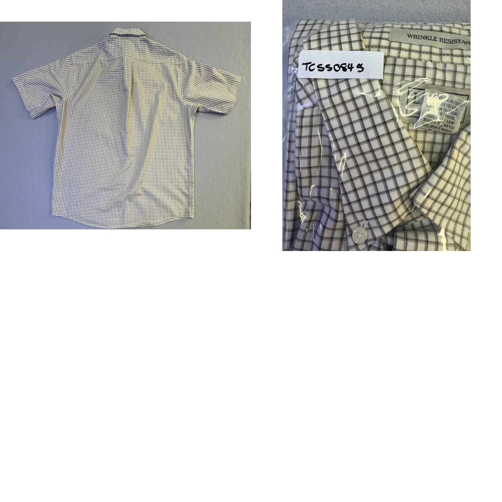 Vintage L.L. Bean Shirt Mens Large Beige Check Short Sleeve Button Wrinkle Resistant Size US L / EU 52-54 / 3 - 8 Thumbnail