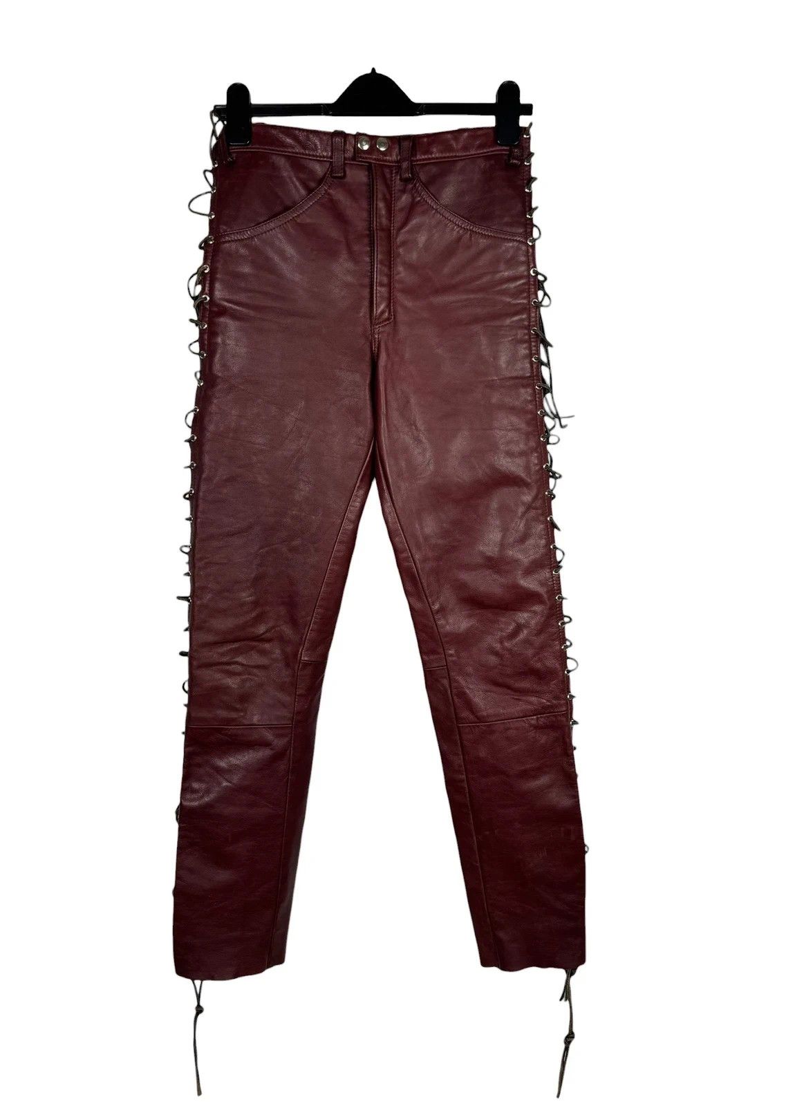 Other Vintage Genuine Leather Pants Lace Up Size 28" / US 6 / IT 42 - 8 Thumbnail