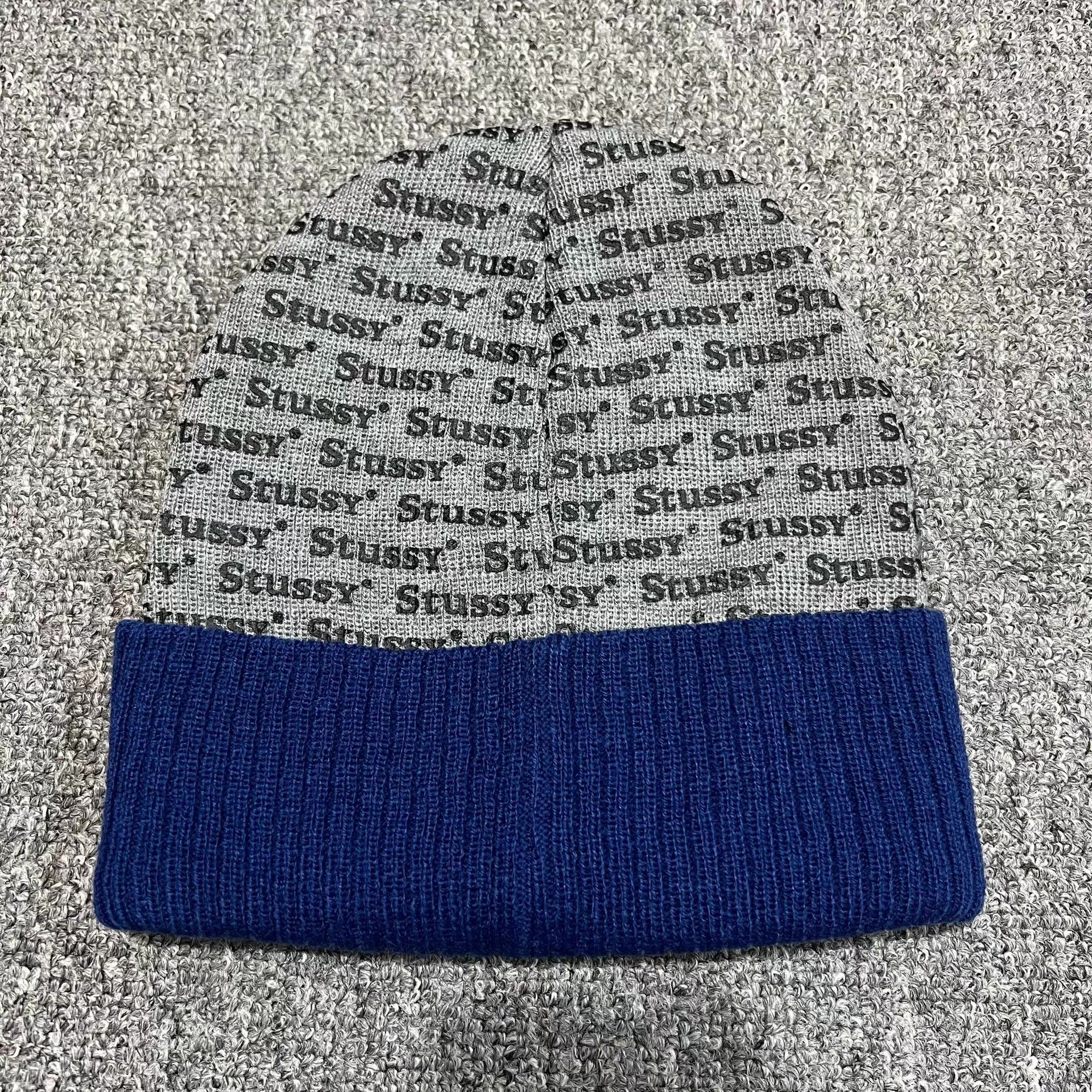 Stussy Stussy All-Over Logo Print Knit Beanie Q7 Size ONE SIZE - 3 Thumbnail