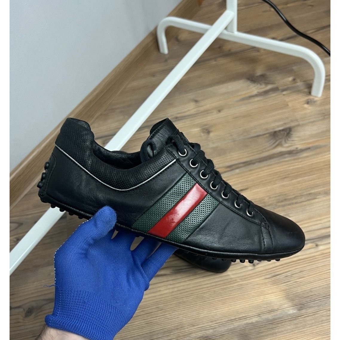 Gucci Gucci Driver Lace Up Men`s Black Leather Sneakers Size 8.5 Size US 8.5 / EU 41-42 - 1 Thumbnail