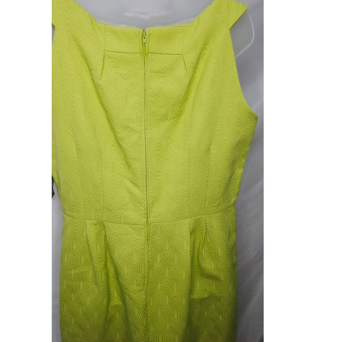 Other K Studio Lime Green Retro Jacquard Pleated Shift Dress Size XXL / US 16-18 / IT 52-54 - 15 Thumbnail