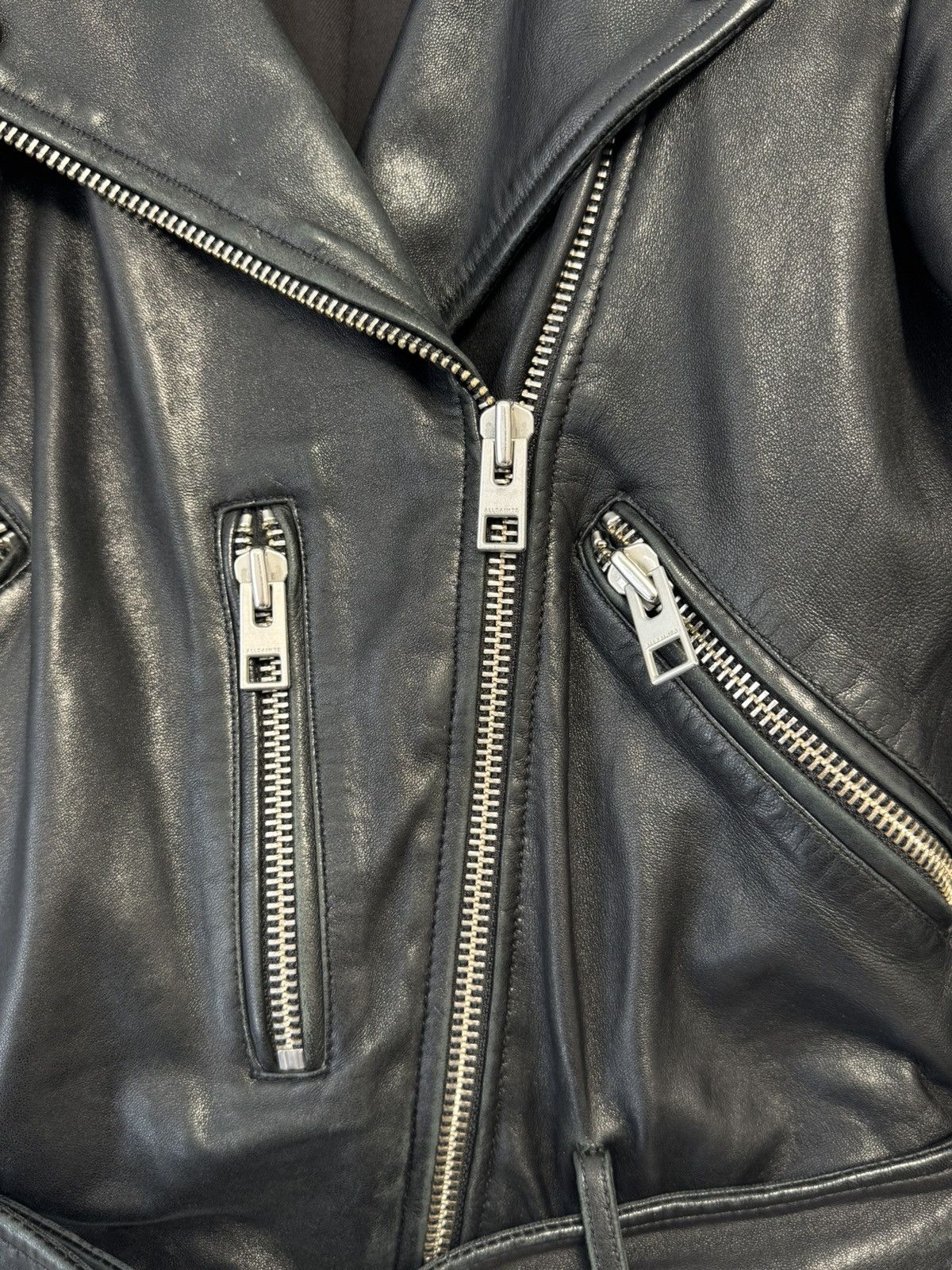 Allsaints ALLSAINTS Balfern Biker Jacket Black Motorcycle Short US 4 Size S / US 4 / IT 40 - 10 Thumbnail