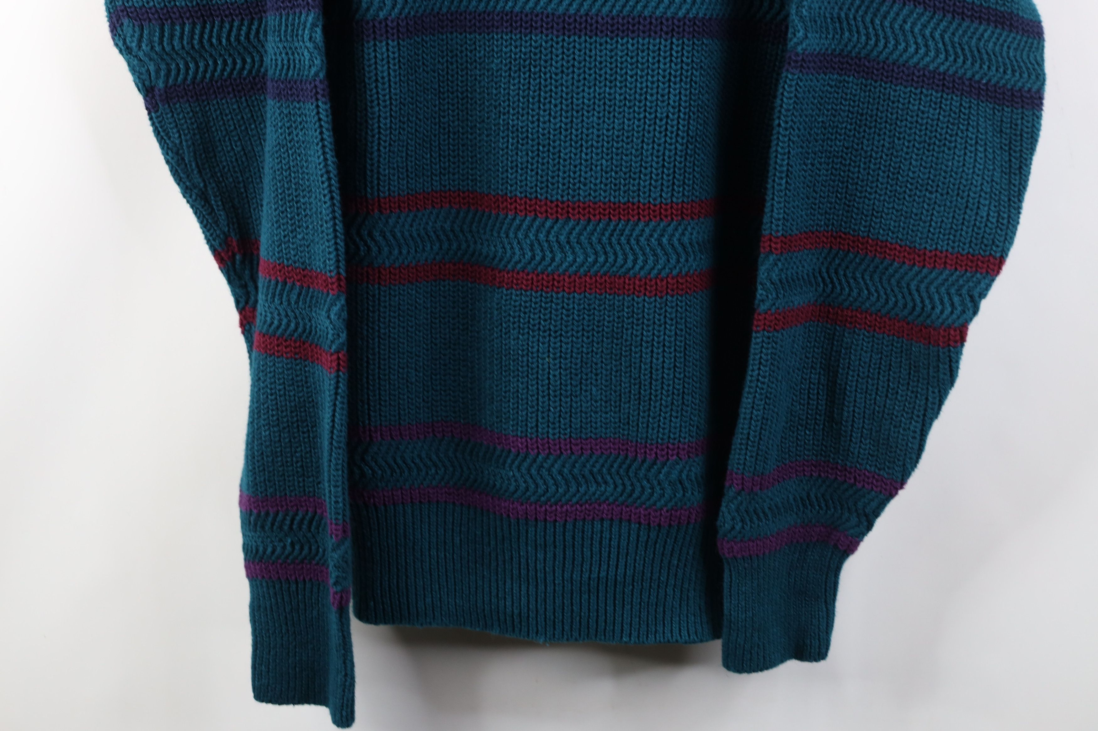 Vintage Vintage 90s Streetwear Chunky Ribbed Knit Crewneck Sweater Size US L / EU 52-54 / 3 - 3 Thumbnail