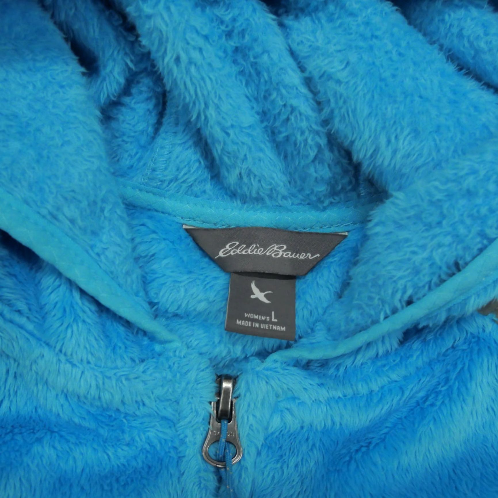 Eddie Bauer VINTAGE Eddie Bauer Hoodie Womens Large Blue Grey Full Zip Jacket Long Fleece Size L / US 10 / IT 46 - 2 Thumbnail