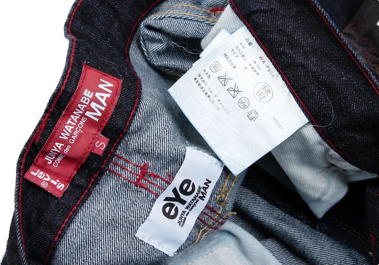 Junya Watanabe Color-Blocked Indigo Denim Short Painter Pants Size US 30 / EU 46 - 15 Thumbnail