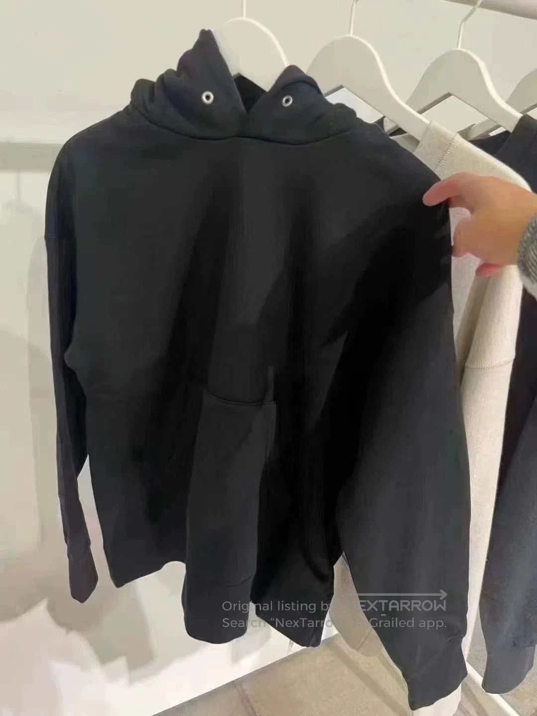Visvim Black Hooded Sweatshirt with Front Pocket. Size US M / EU 48-50 / 2 - 4 Thumbnail