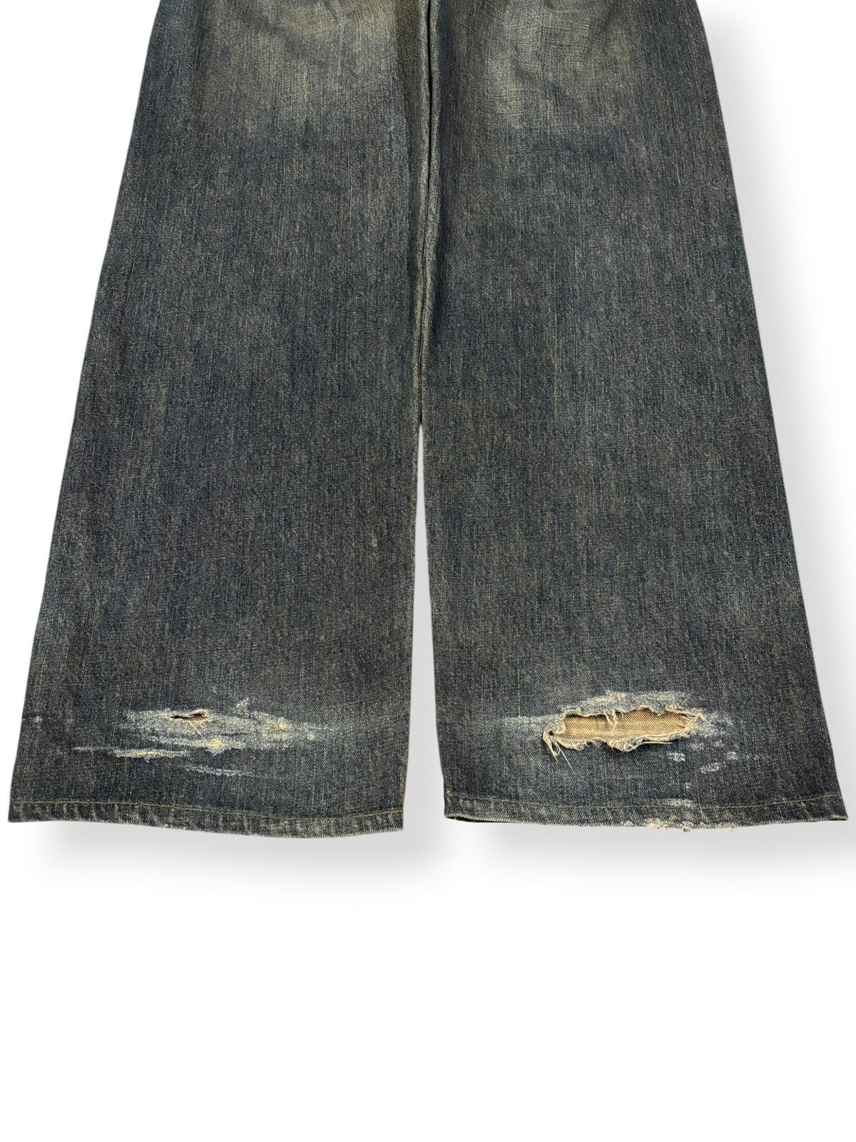 Edwin Vintage Y2K Edwin 405 Indigo Mud Wash Baggy Distressed Jeans Size US 36 / EU 52 - 12 Thumbnail