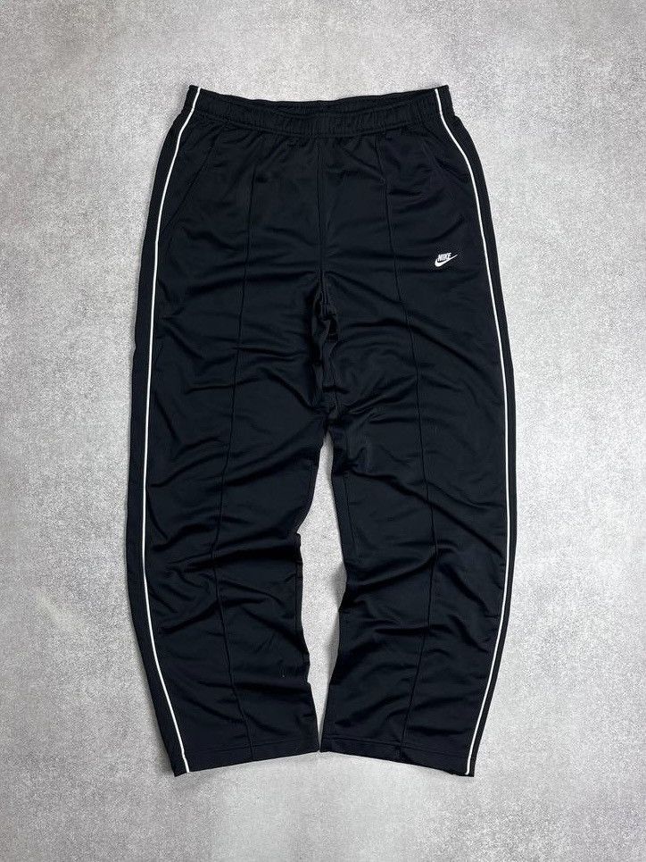 VINTAGE NIKE SWOOSH NYLON BAGGY TRACK PANTS Y2K L