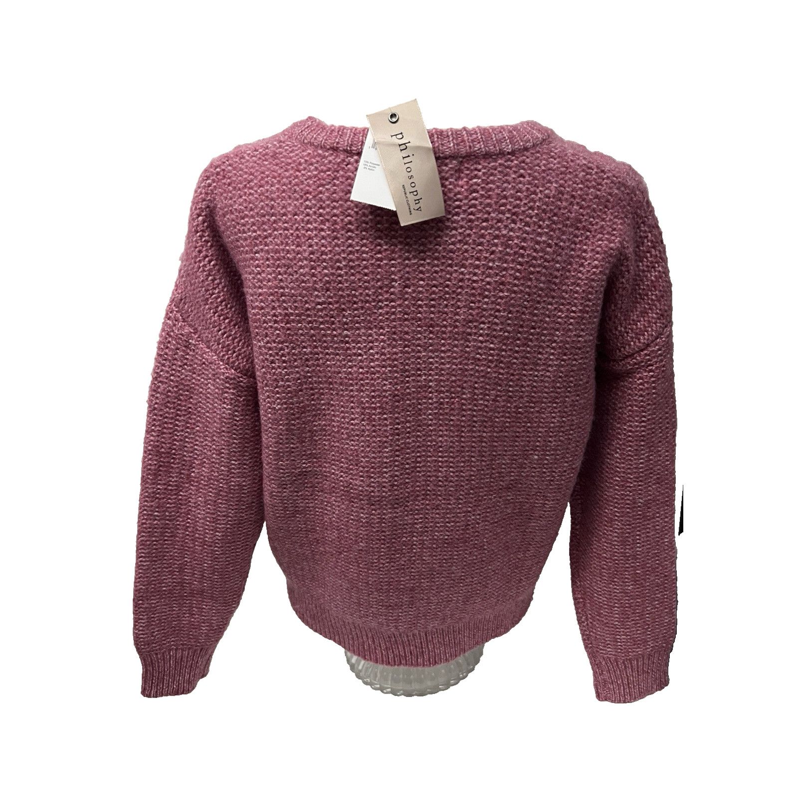 Other Philosophy Chunky Cable Knit Pink Pullover Sweater Medium Size M / US 6-8 / IT 42-44 - 3 Thumbnail