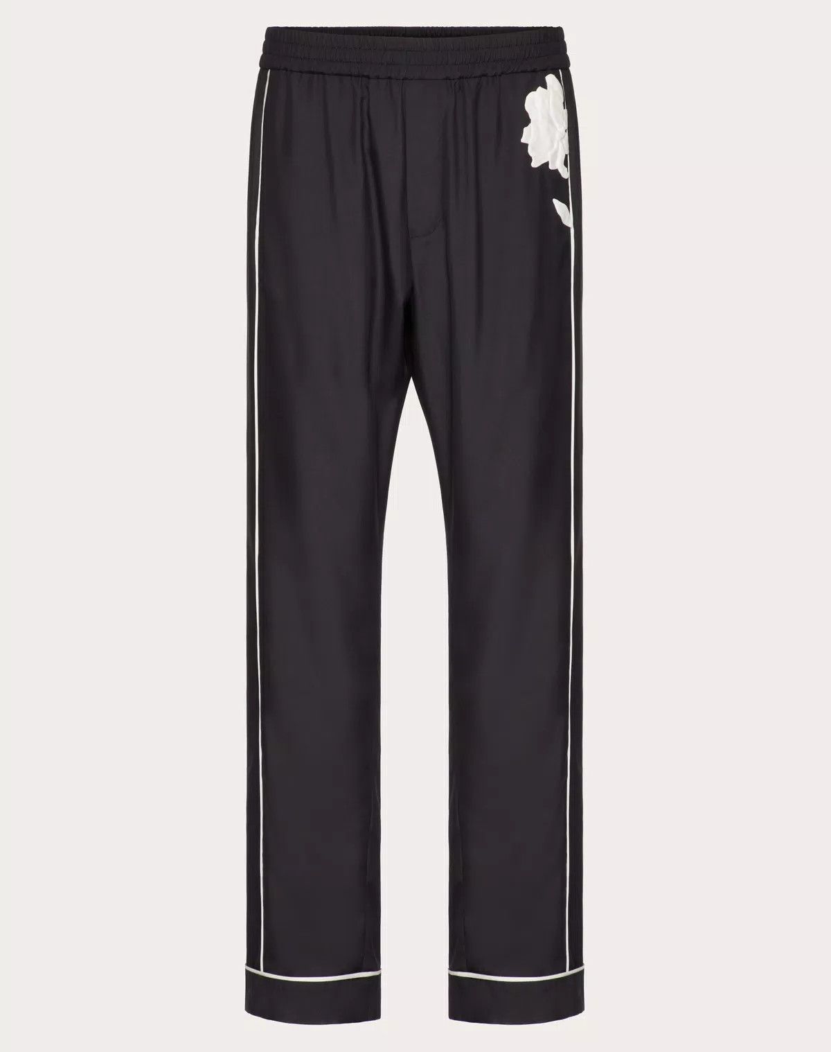 Valentino oc11z0725 Silk Popline Pyjama Pants in Black Size US 32 / EU 48 - 1 Thumbnail