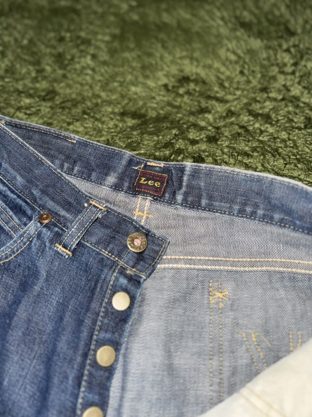 Lee [32x33] 00s Lee Japan Sashiko Custom Denim Pants Size US 32 / EU 48 - 4 Thumbnail