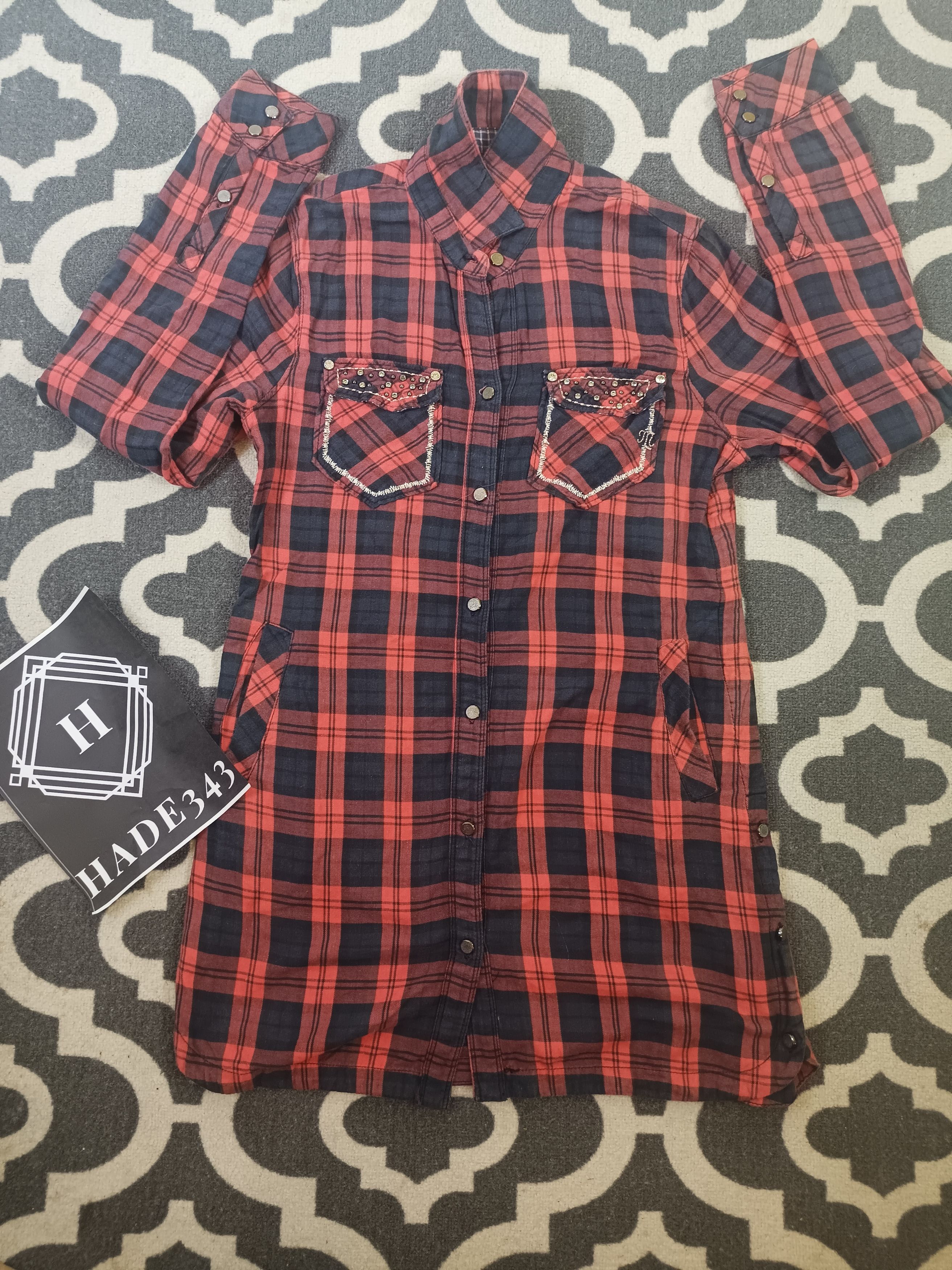 Japanese Brand × Le Grande Bleu (L.G.B.) × Miss Me Miss Me Since2001 Tartan Sequine Button Ups Shirt lgb Style Size M / US 6-8 / IT 42-44 - 6 Thumbnail