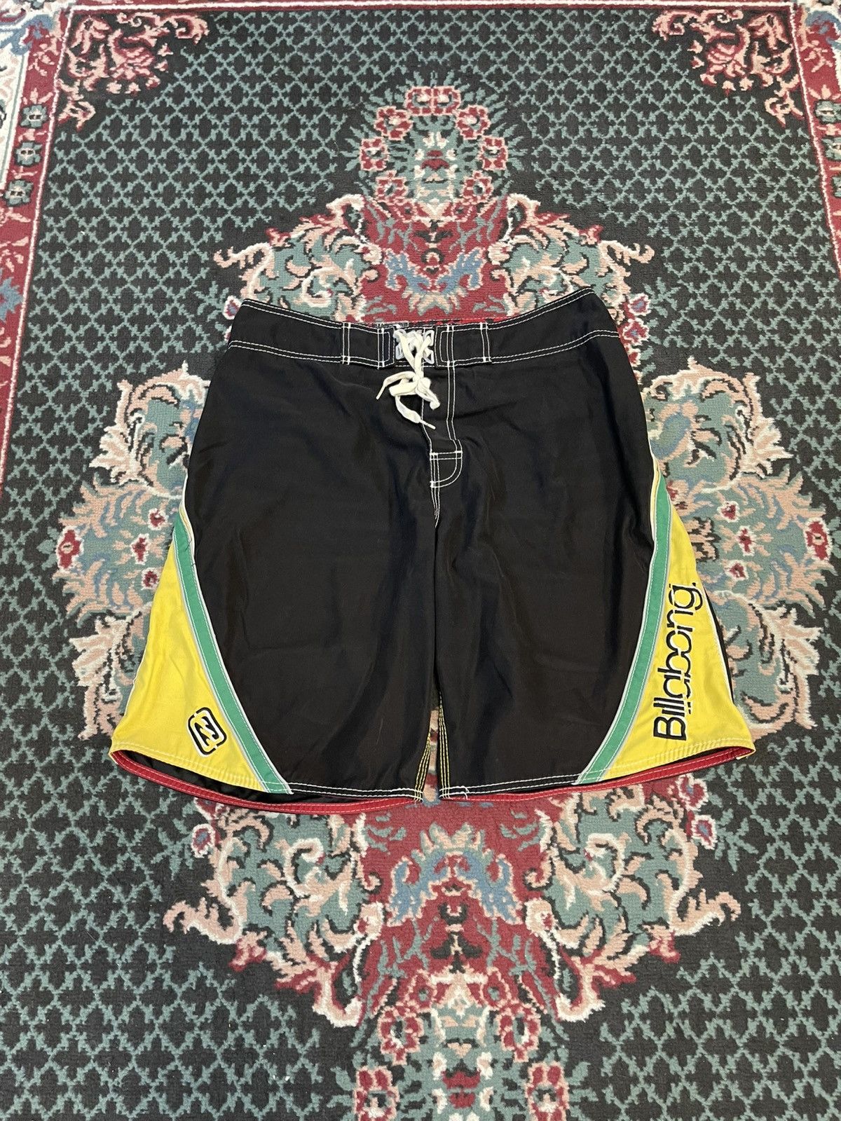 Vintage Y2K Billabong Andy Irons Rasta Board Shorts Rare
