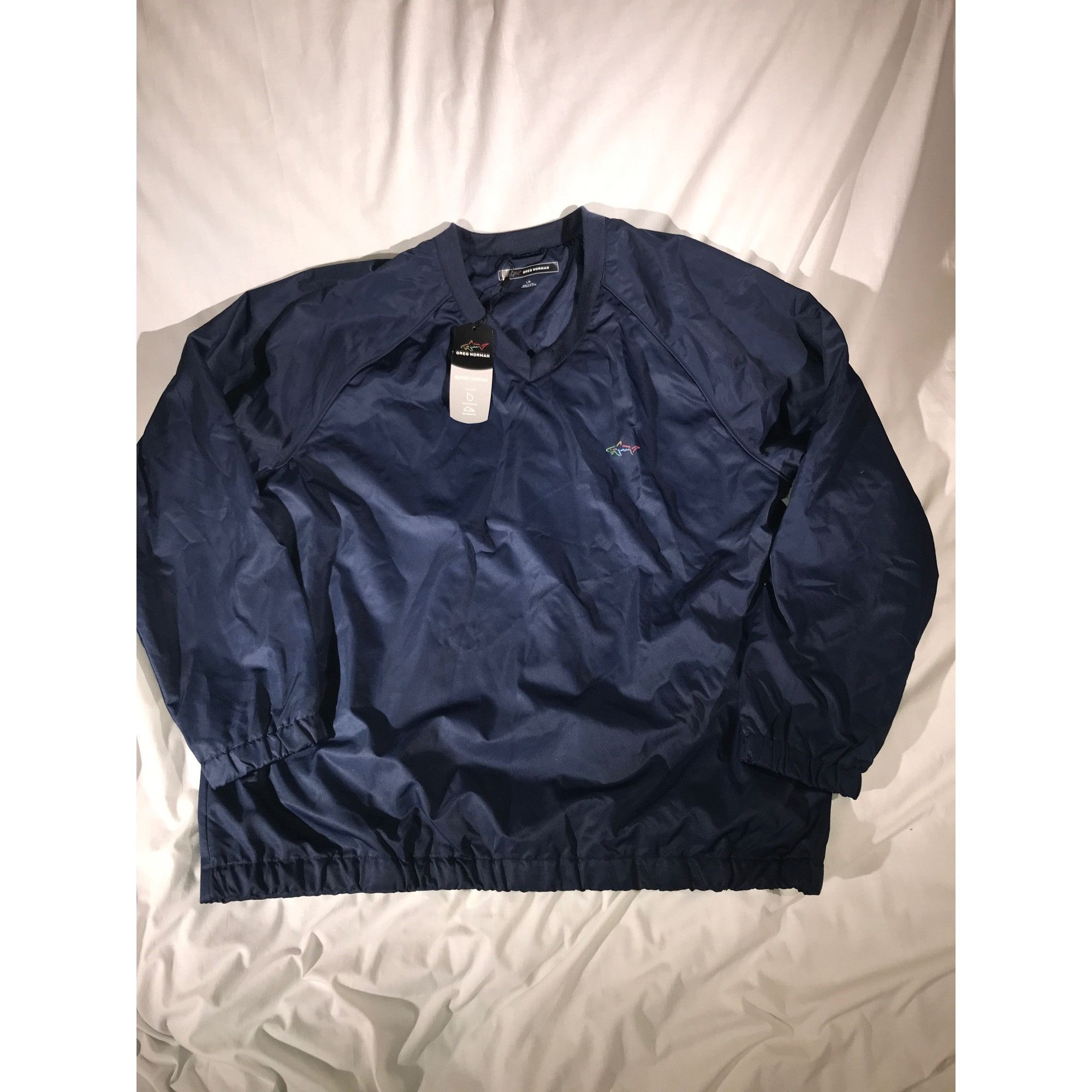 Greg Norman Greg Norman Men's L Navy V Neck Water Resistant Pullover Size US L / EU 52-54 / 3 - 1 Thumbnail