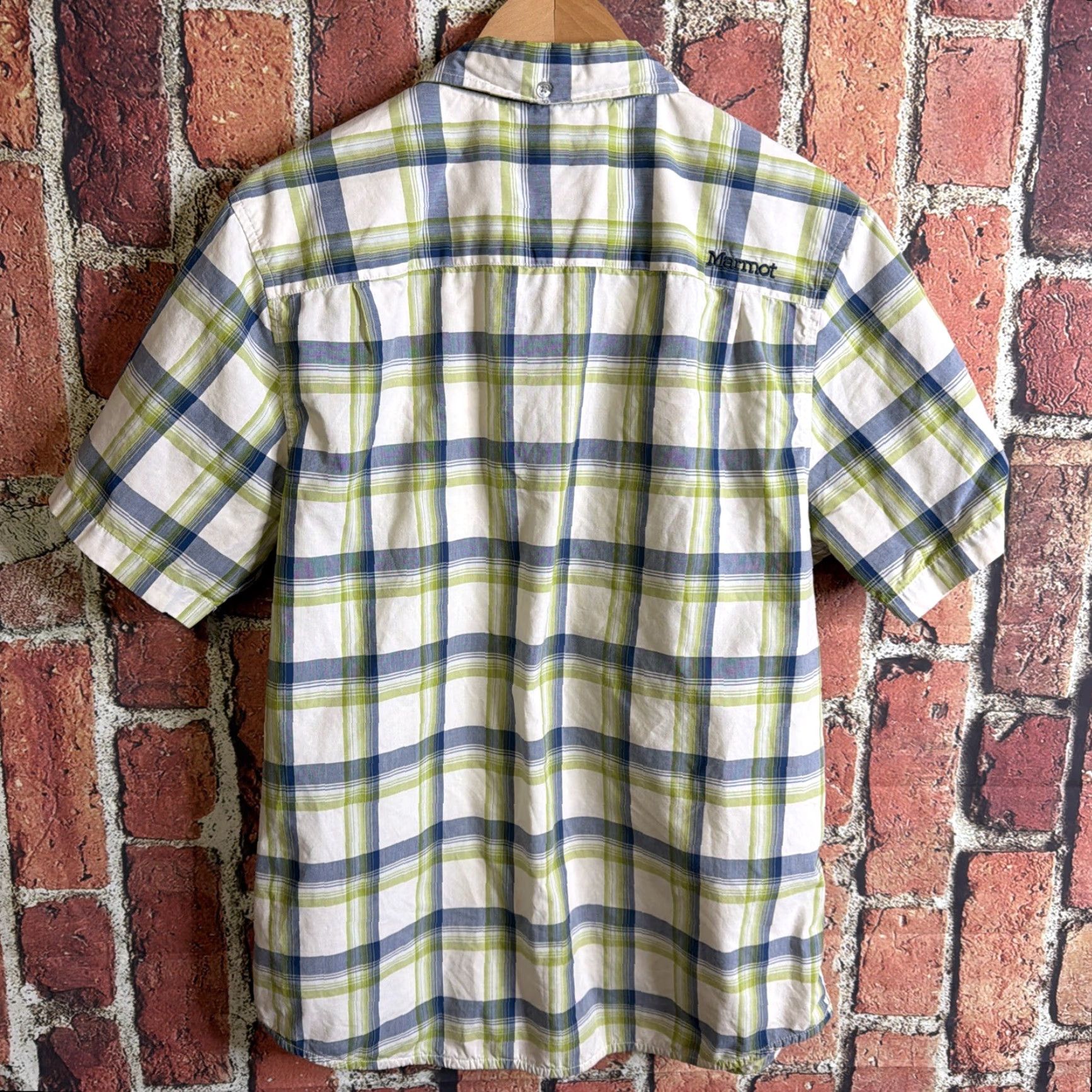 Marmot Marmot Shirt Mens Medium Blue Green Plaid Short Sleeve Button Up Hiking Outdoor Size US M / EU 48-50 / 2 - 3 Thumbnail