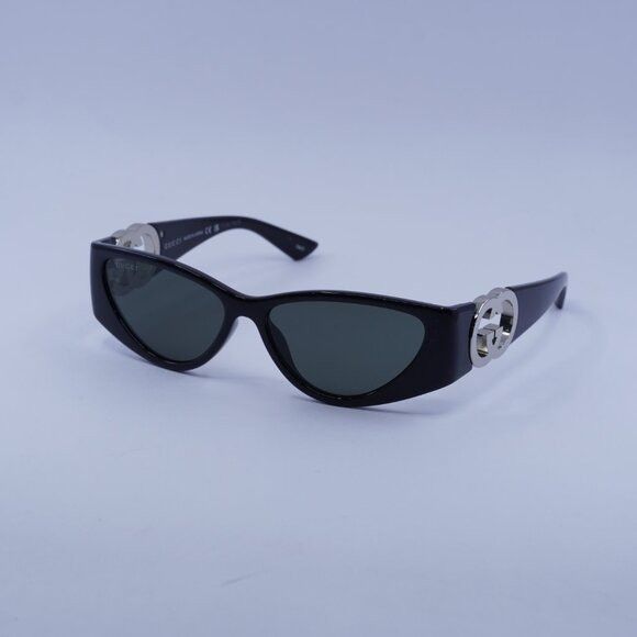 Gucci Gucci GG1824S 001 Sunglasses Black/Silver Cat Eye Frame Size ONE SIZE - 5 Thumbnail