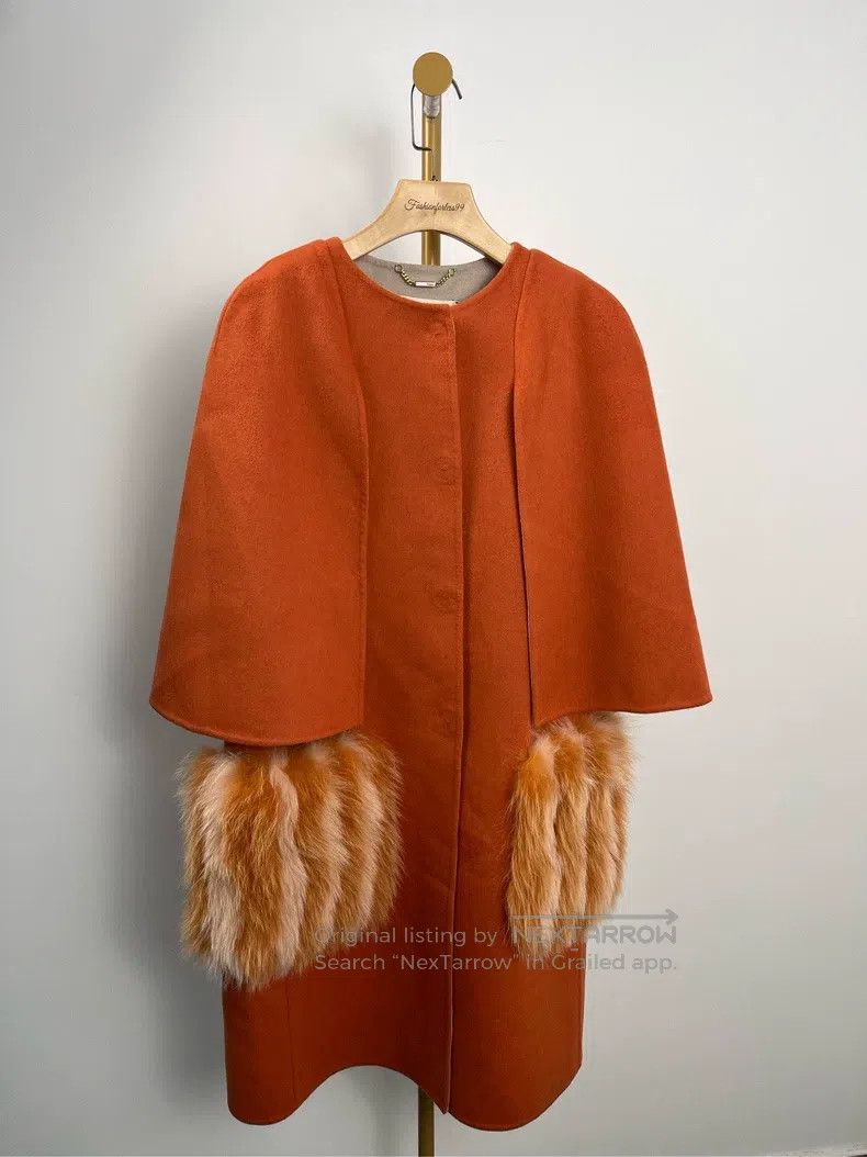Fendi Fendi Orange Patchwork Short Sleeve Wool Coat Size XS / US 0-2 / IT 36-38 - 1 Thumbnail
