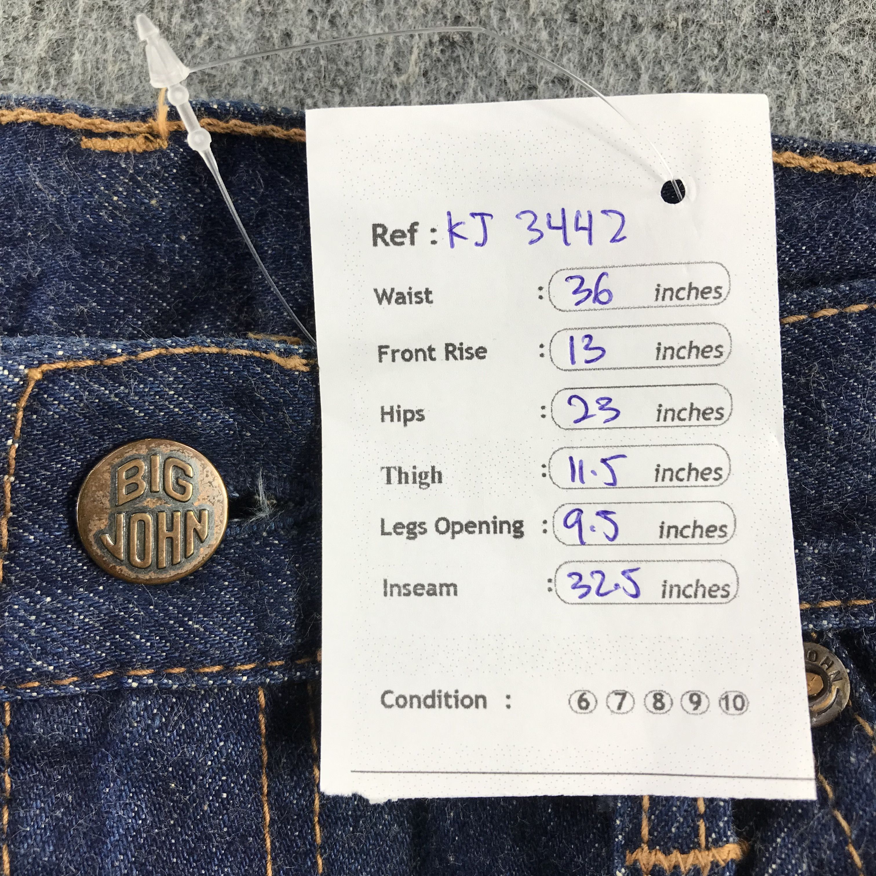 Big John Vintage Big John Jeans Blue Wash Denim KJ3442 Size US 36 / EU 52 - 11 Thumbnail