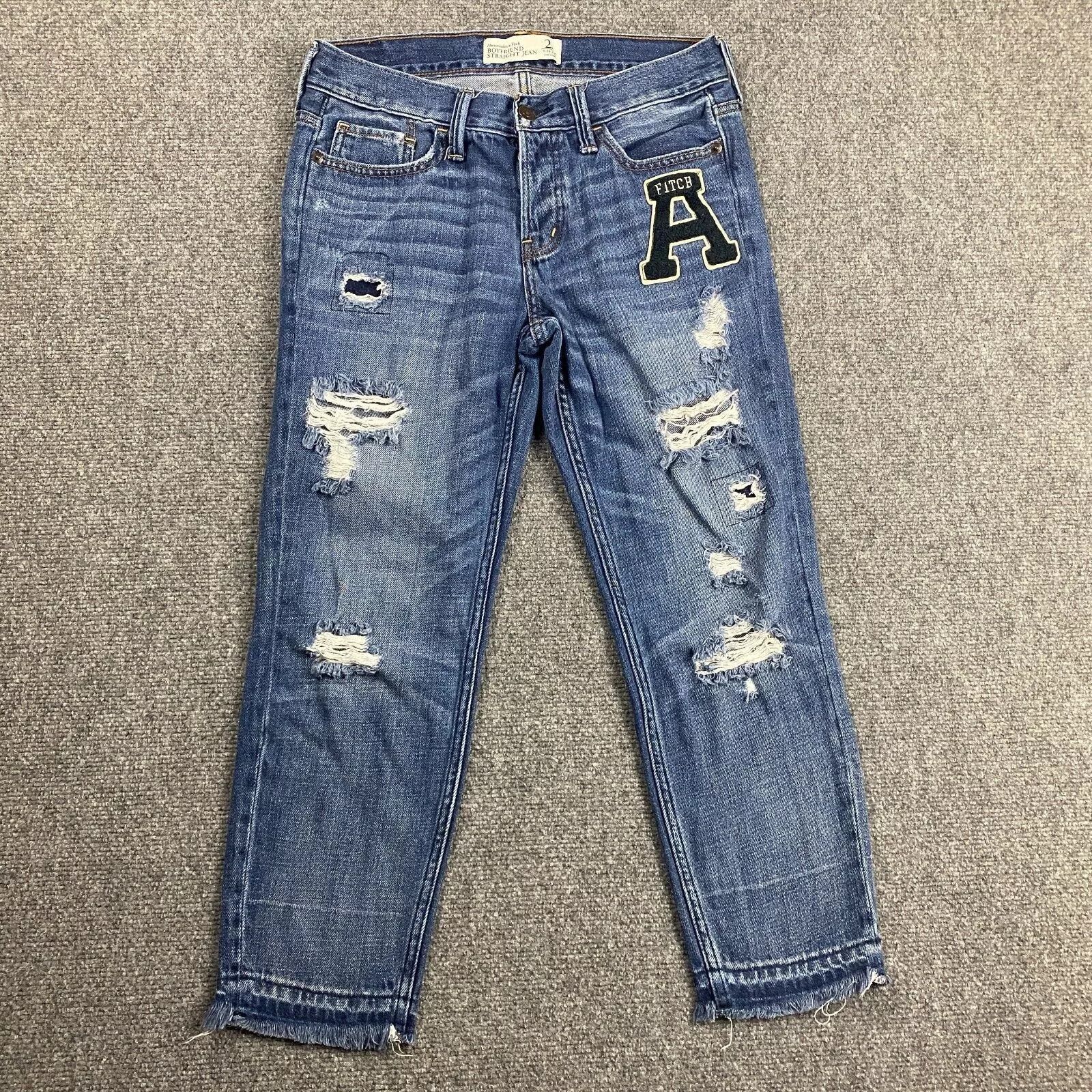 Abercrombie & Fitch Abercrombie & Fitch Jeans Women's 2 Boyfriend Straight 26x25 Size 26" / US 2 / IT 38 - 1 Thumbnail
