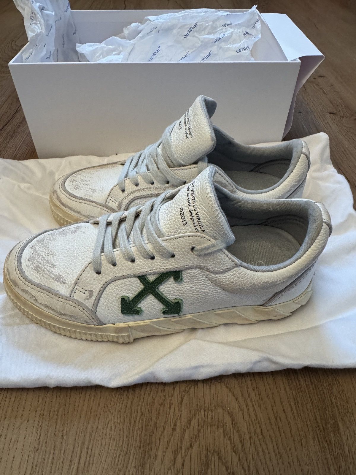 Off-White Off-White Low Vulcanised Distressed Sneakers Size US 6 / IT 36 - 2 Thumbnail