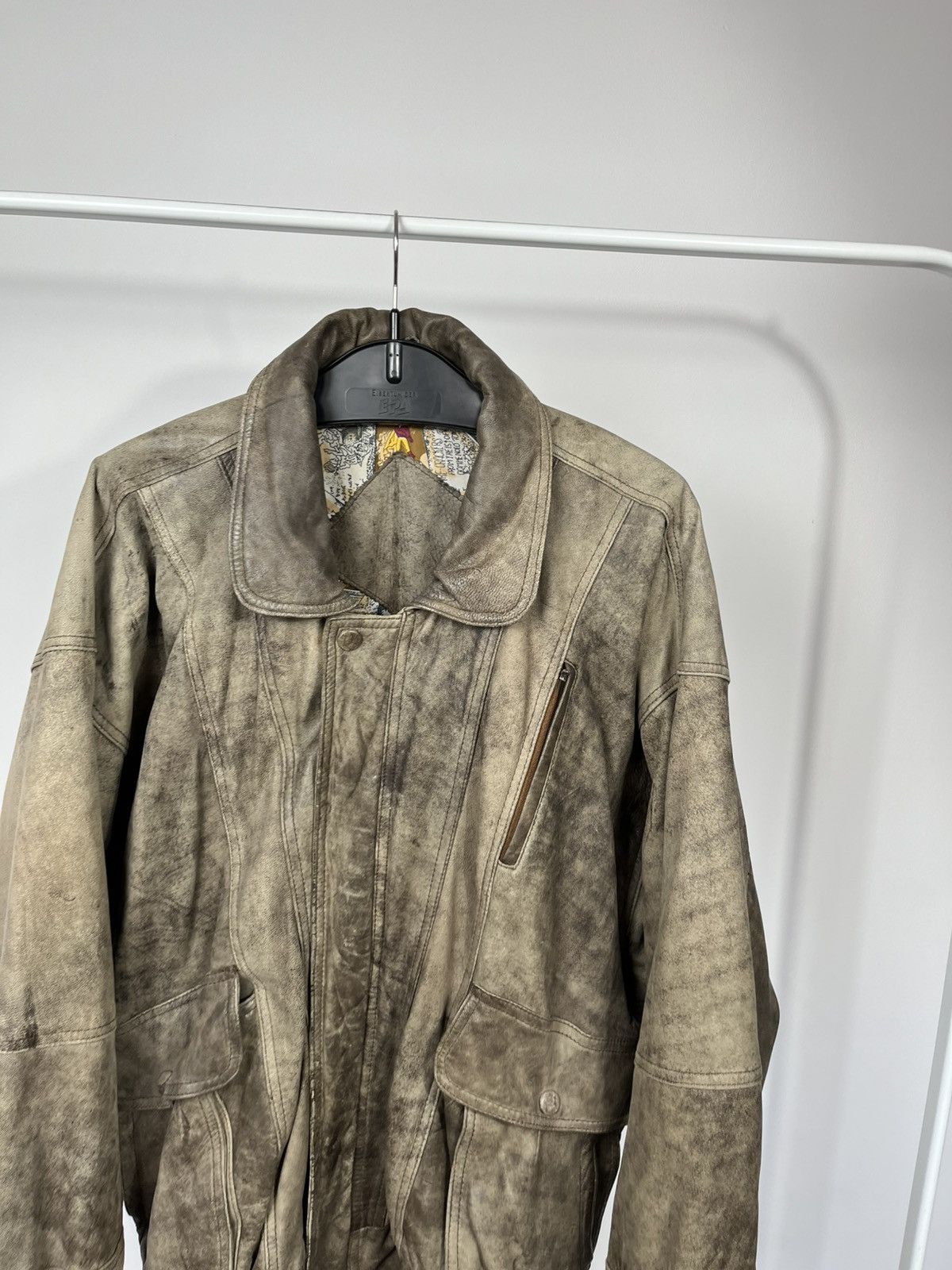 Genuine Leather Vintage Distressed Leather Jacket Brown Bomber Style Coat Size US XL / EU 56 / 4 - 3 Thumbnail
