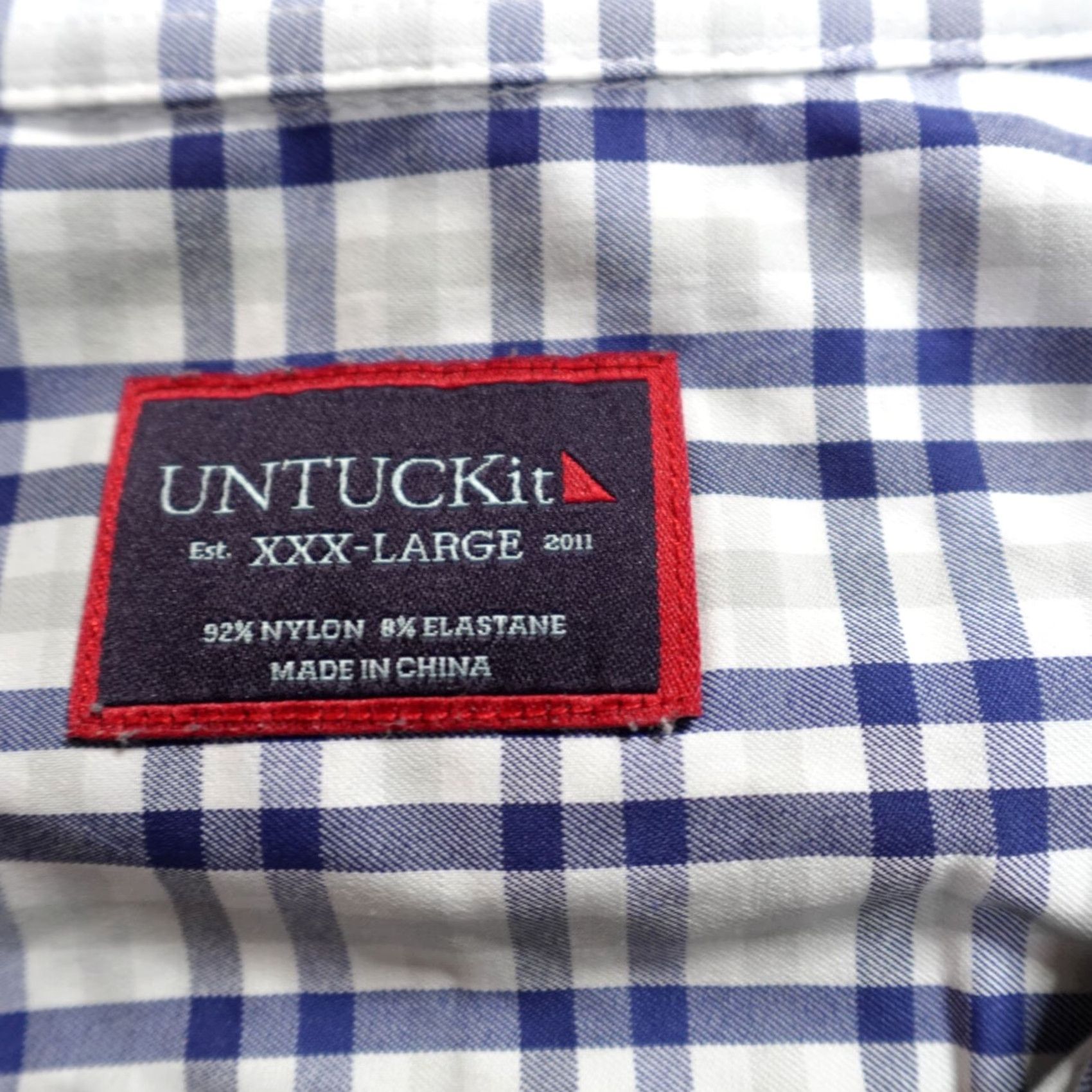 UNTUCKit UNTUCKit Shirt 3XL Blue Plaid Performance Nylon Elastane Allendale Shirt Men Long Sleeve Button-Up Collared Nylongal Flower Pattern Size US XXL / EU 58 / 5 - 4 Thumbnail
