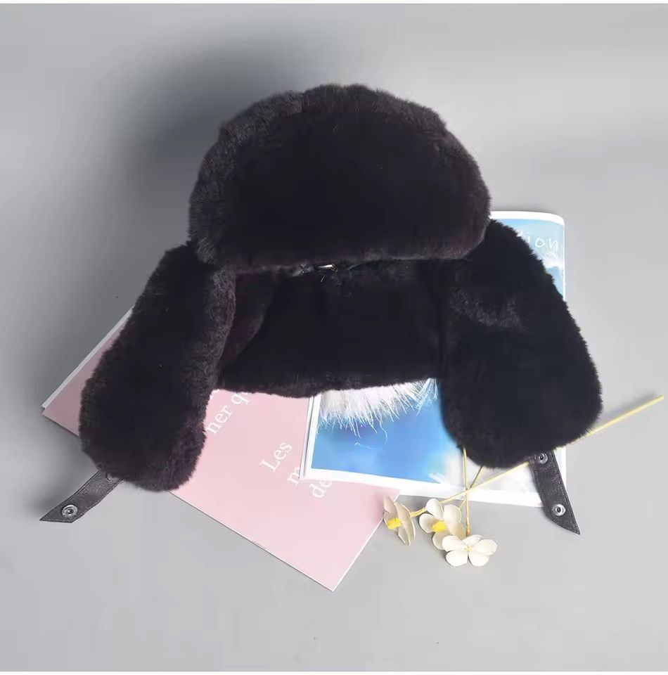 Japanese Brand Unisex RealRabbit Fur Ushanka Trapper Hat Size S Size ONE SIZE - 5 Thumbnail
