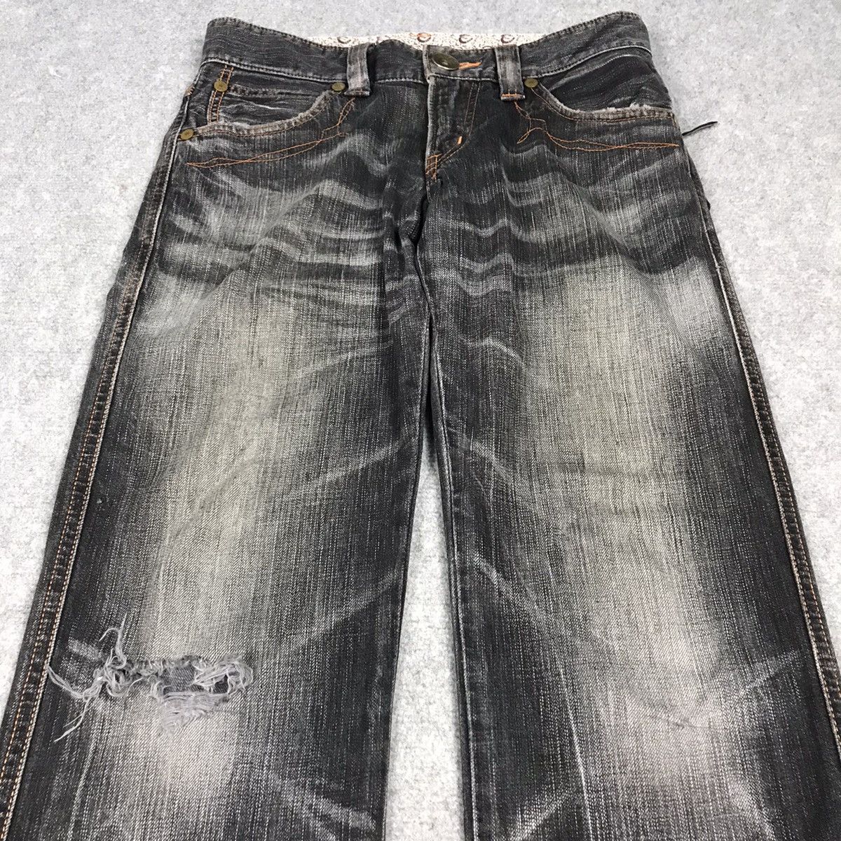 If Six Was Nine × Japanese Brand JAPAN STYLE DENIM BLACK FADED DISTRESSED PANTS Size US 28 / EU 44 - 5 Thumbnail