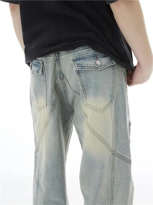 Jean Y2K Topstitched Straight-leg Jeans Size US 28 / EU 44 - 4 Thumbnail