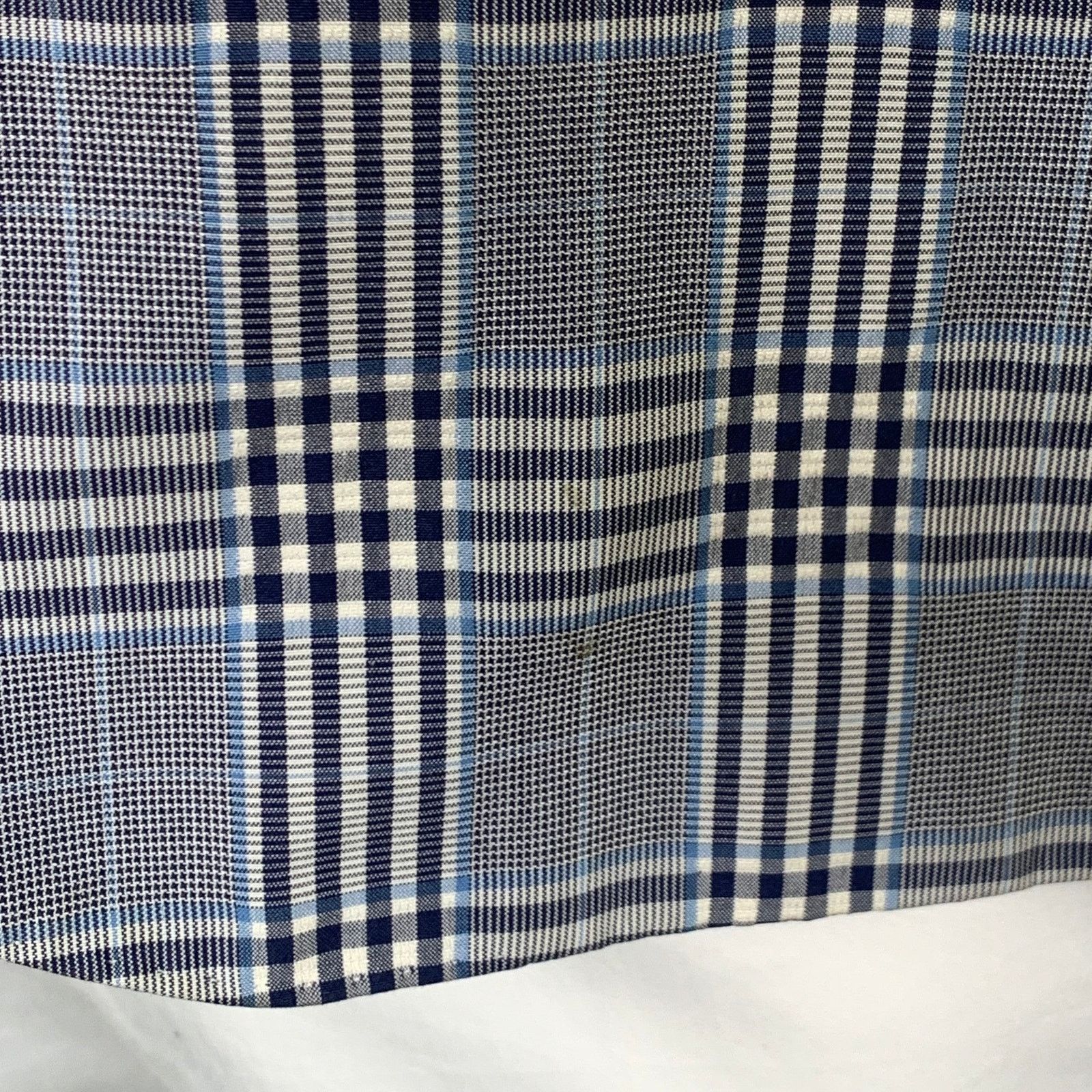 Brooks Brothers Black Fleece BLACK FLEECE Size 42 Navy White Plaid Cotton Silk Sport Coat Size 42R - 9 Thumbnail