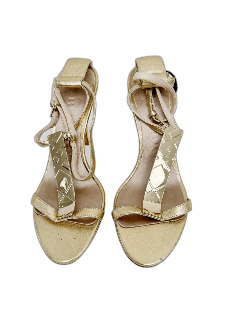 Burberry Burberry Gold Sandals Size 37 New Condition Size US 7 / IT 37 - 1 Thumbnail