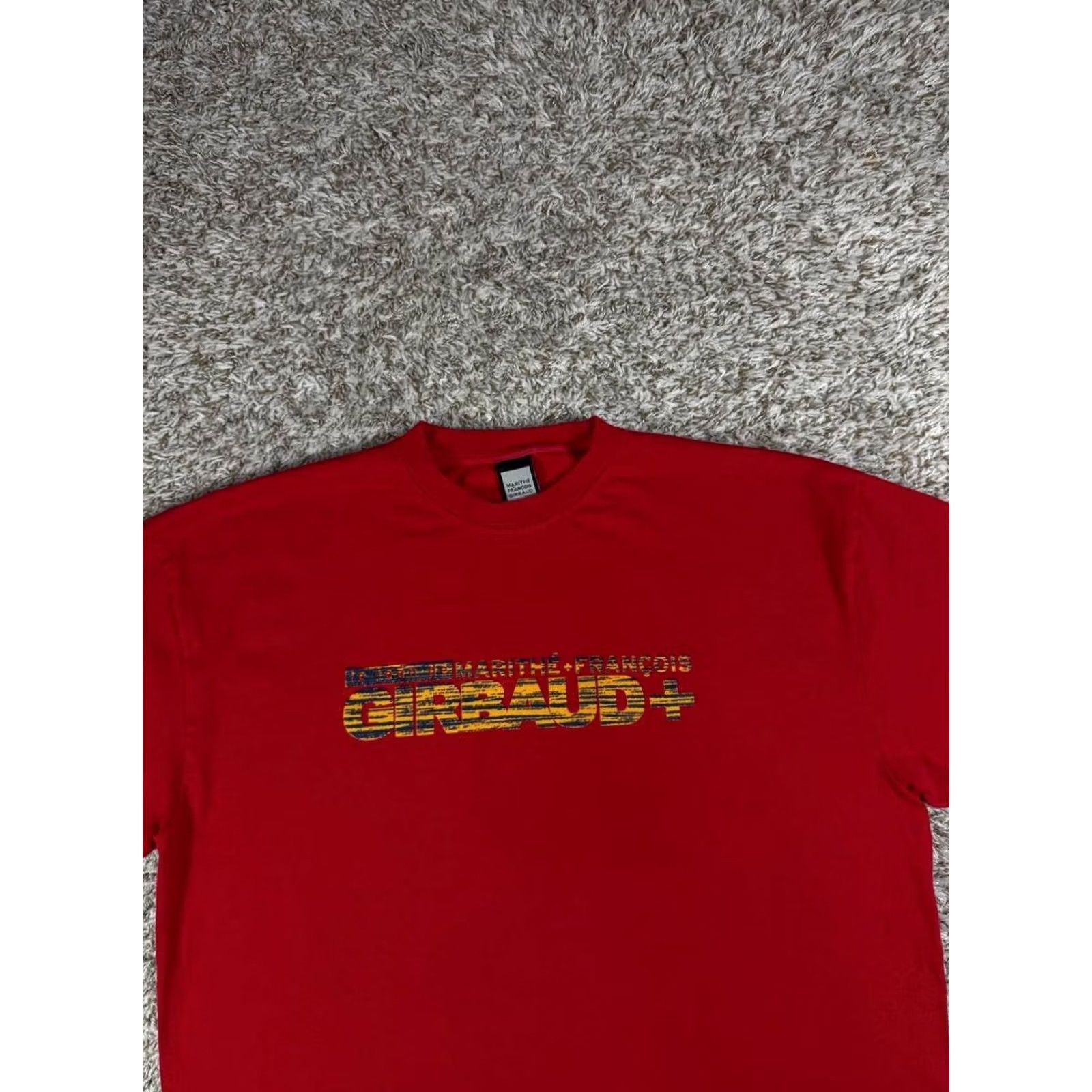 Vintage VINTAGE Marithe Francois Girbaud XXL Red Distressed Logo Tee Y2K Hip Hop Skate Shirt Mens Size US XXL / EU 58 / 5 - 2 Thumbnail