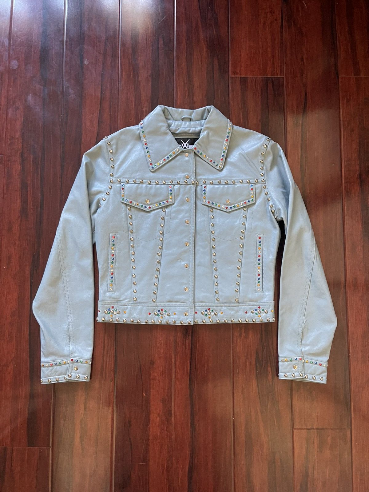 Wilsons Leather Wilson’s Maxima Western Studded Baby Blue Leather Jacket Size M / US 6-8 / IT 42-44 - 1 Thumbnail