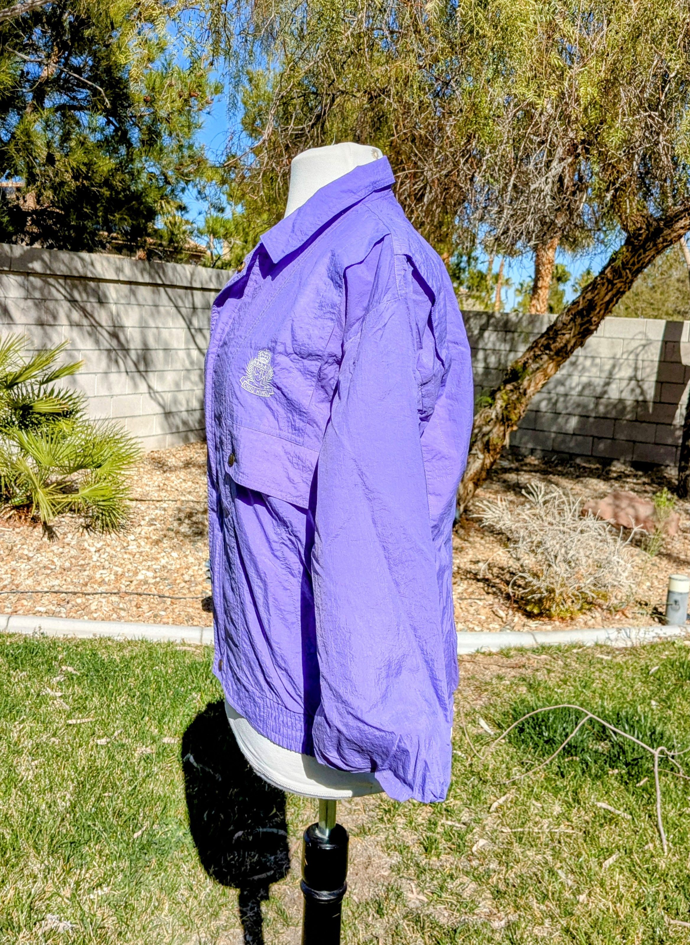 Other Petite Lilac Windbreaker Zip-Up Retro Bomber Jacket Coat Size M / US 6-8 / IT 42-44 - 4 Thumbnail