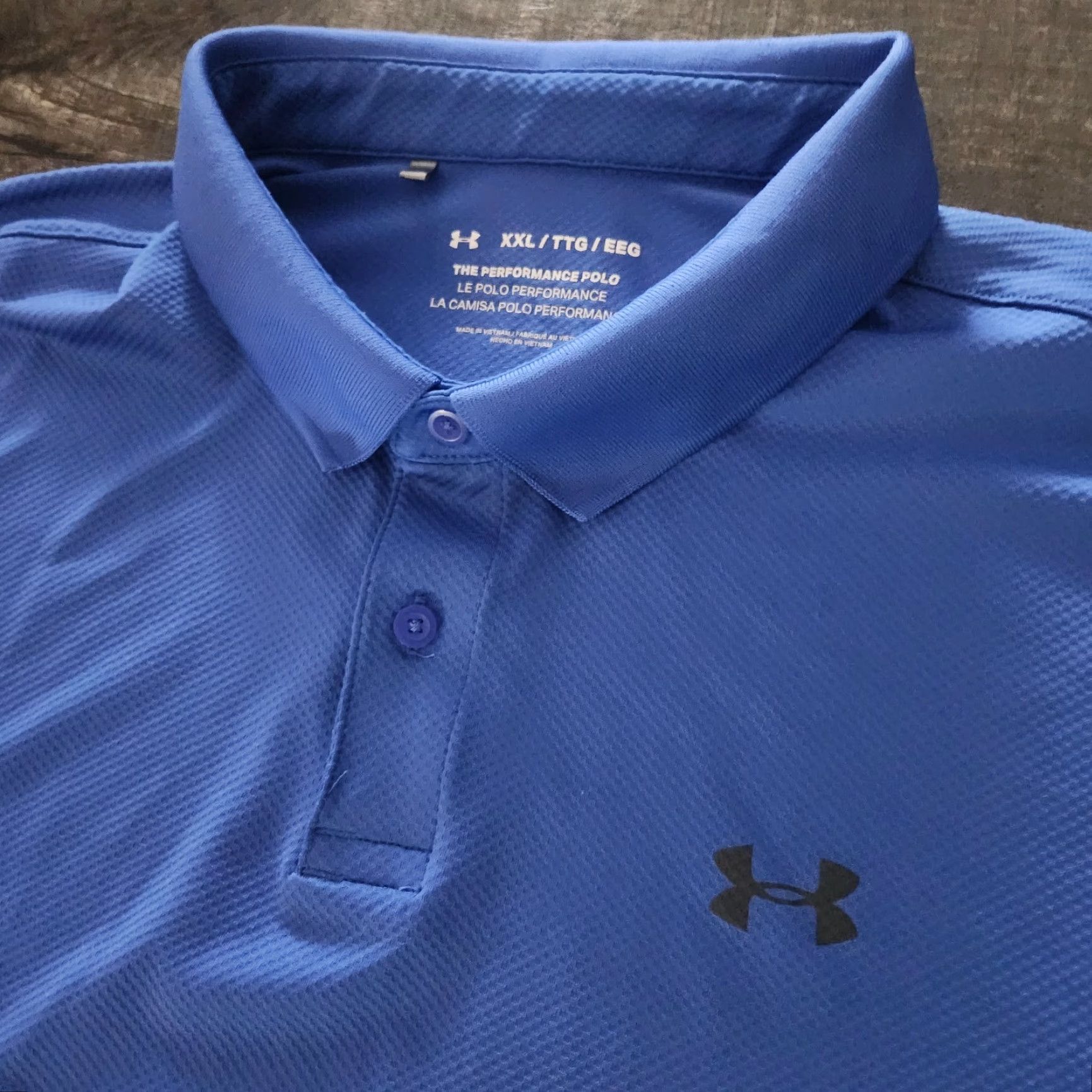 Under Armour Under Armour The Performance Polo Shirt Blue Men's 2XL Polo Golf Outdoors Shirt Short Sleeve Breathable Stretch Heathered Regular Size US XXL / EU 58 / 5 - 2 Thumbnail