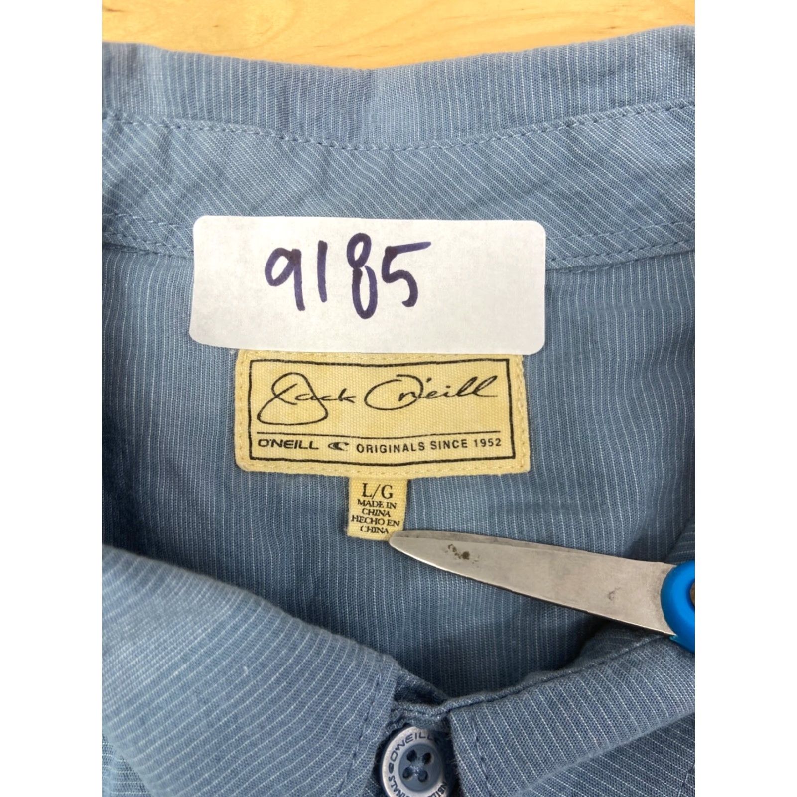 Vintage Jack O'Neill Shirt Mens L Blue Striped Short Sleeve Button Up Casual Size US L / EU 52-54 / 3 - 2 Thumbnail