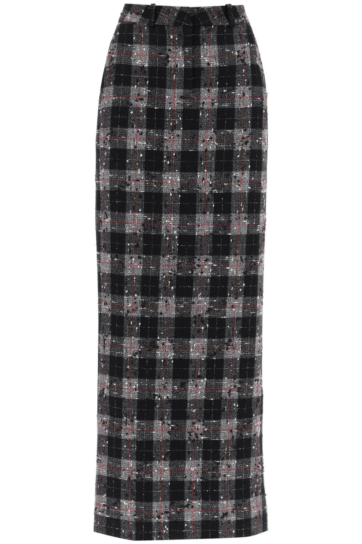 Alessandra Rich ALESSANDRA RICH Maxi Skirt In Boucle' Fabric With Check Motif Size 26" / US 2 / IT 38 - 1 Thumbnail