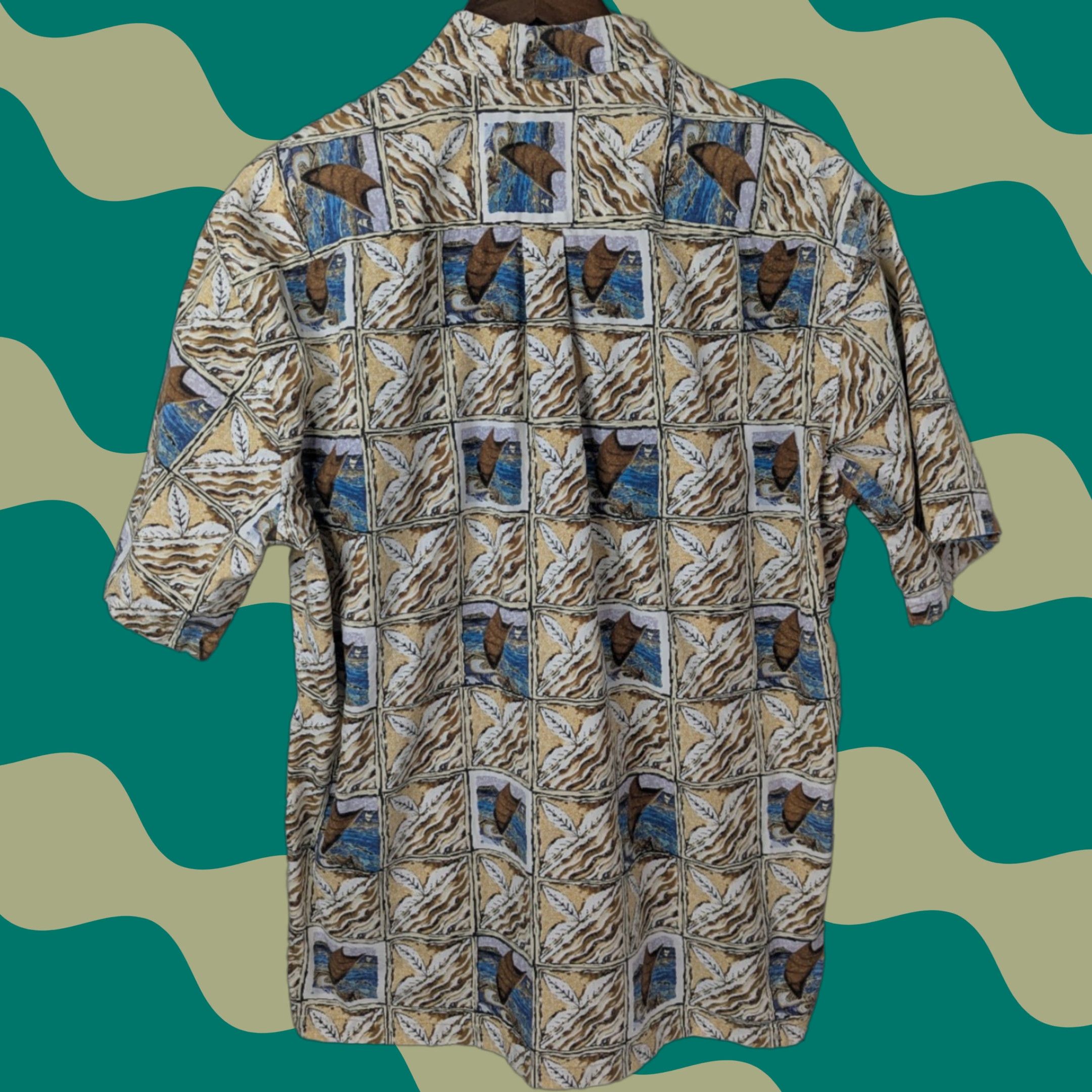 Hilo Hattie VINTAGE Hilo Hattie Hawaiian Shirt Mens Large Canoe Sail Half Button Polo Pullover Size US L / EU 52-54 / 3 - 1 Thumbnail