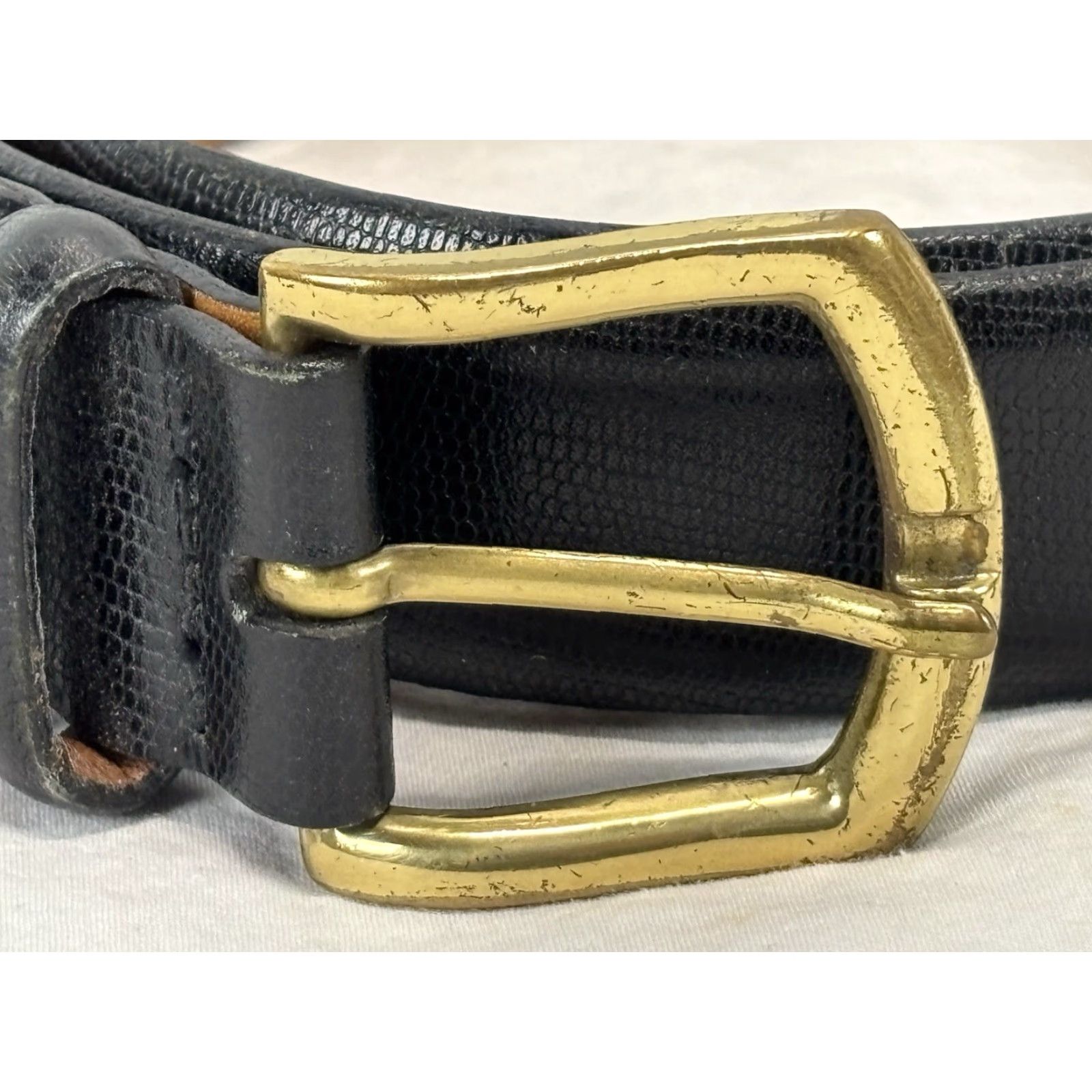 Vintage VINTAGE Trafalgar Belt Leather Black 38 Men USA Belt Leather Black 38 Trafalgar Mens Belt Size 38 - 2 Thumbnail