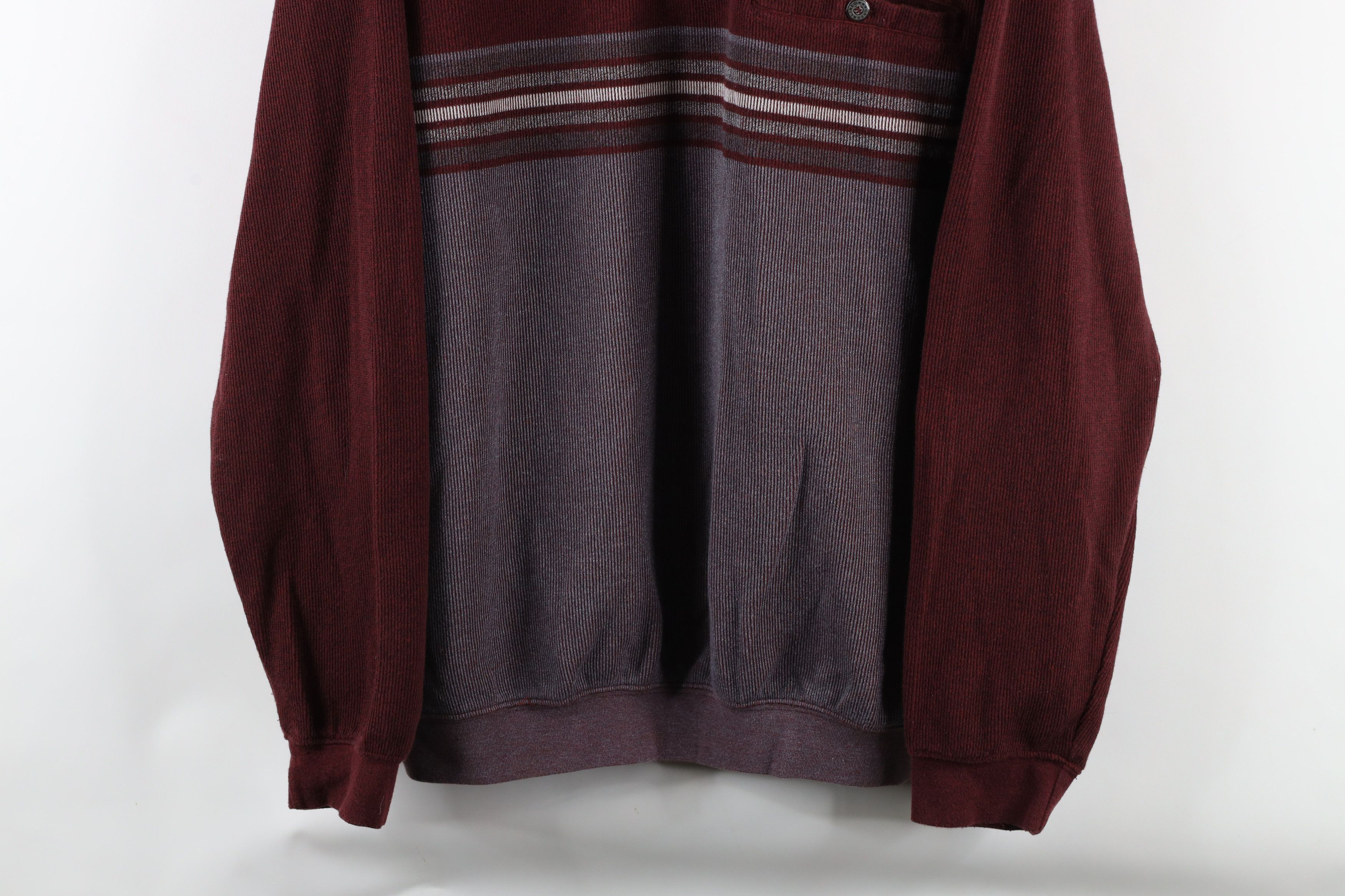 Vintage Vintage 90s Streetwear Ribbed Knit Long Sleeve Pullover Polo Size US XL / EU 56 / 4 - 3 Thumbnail
